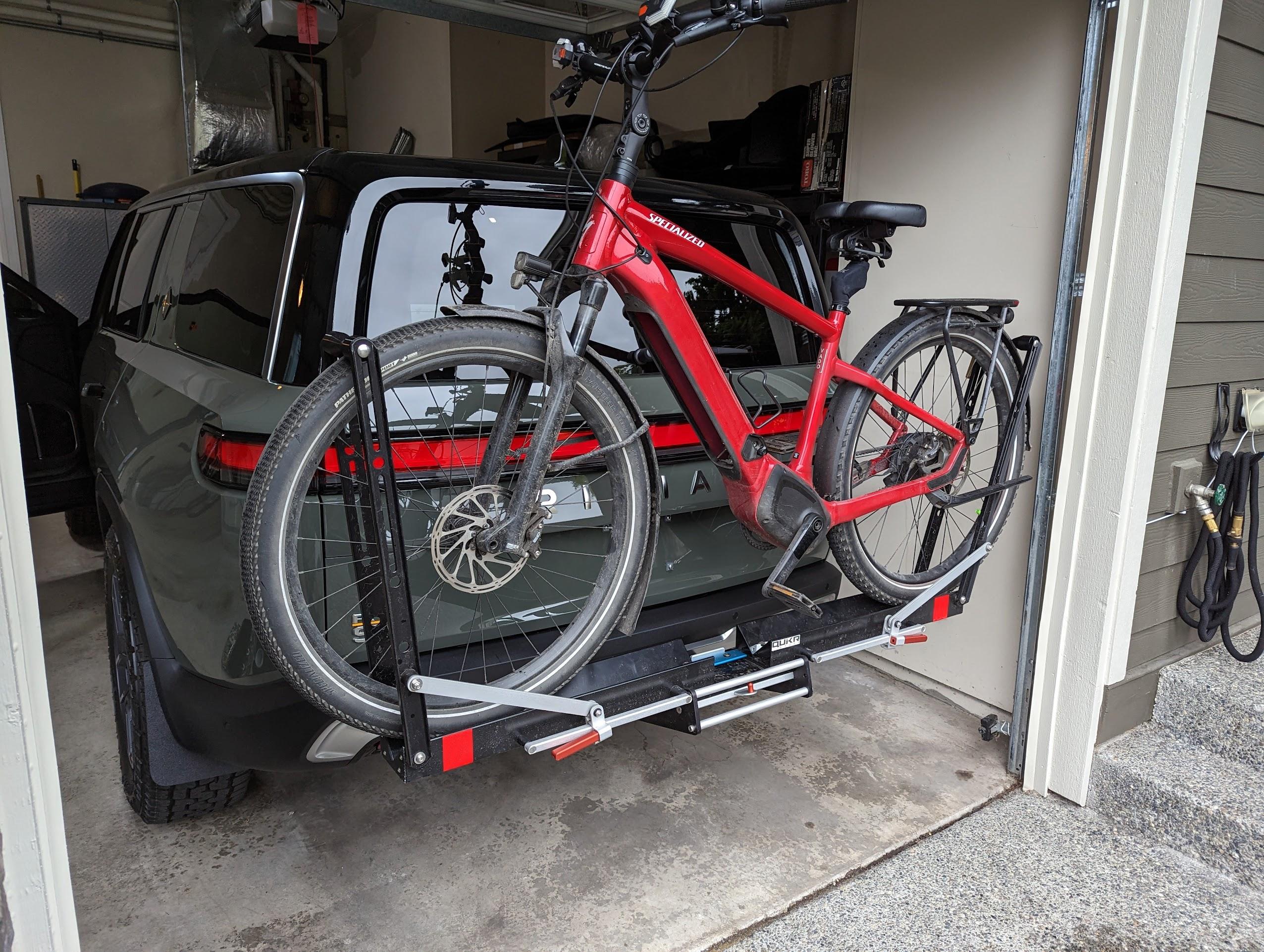 Rivian R1T R1S Anyone racking Fat Tire E-bikes with their Rivian? BikeOnMach2