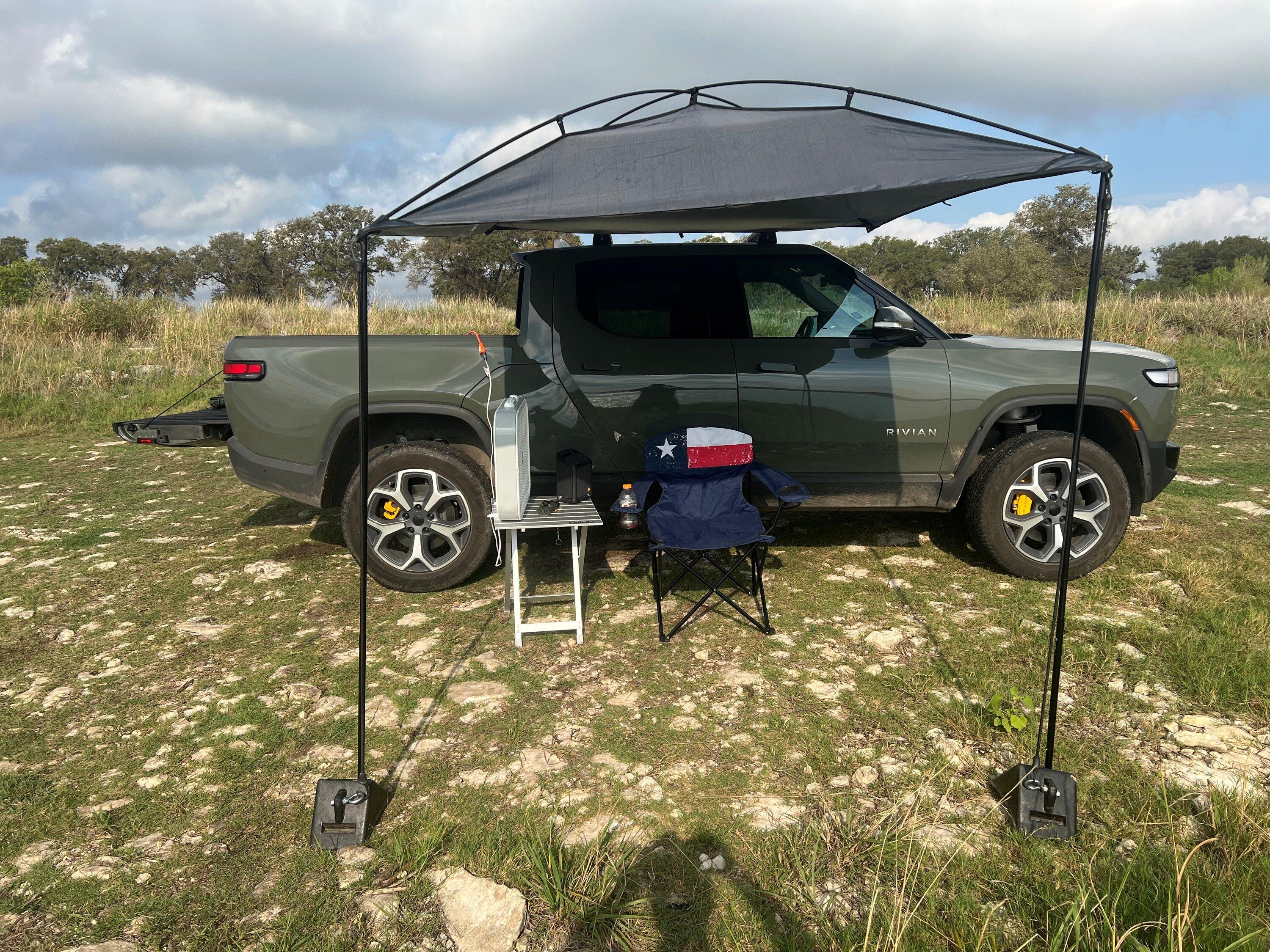Rivian R1T R1S Moonshade awning installed MOONSHADE 1