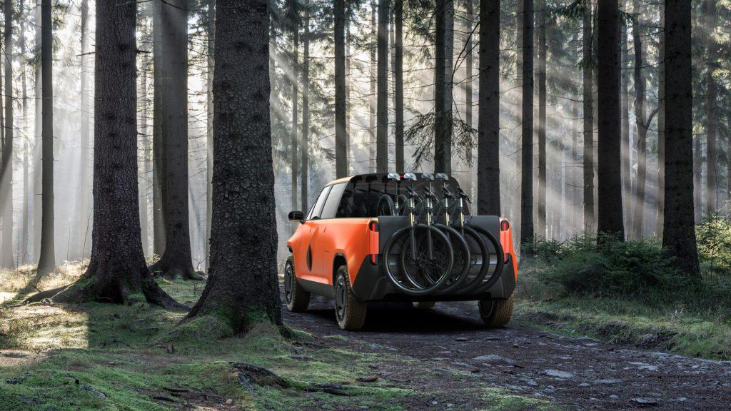 Rivian R1T R1S Telo EV Pickup Truck first look: 5 seats, 5 foot bed, 350 miles range, 0-60 in 4 seconds, size of Mini Cooper ? YELLOW-SELECTS.002-Context