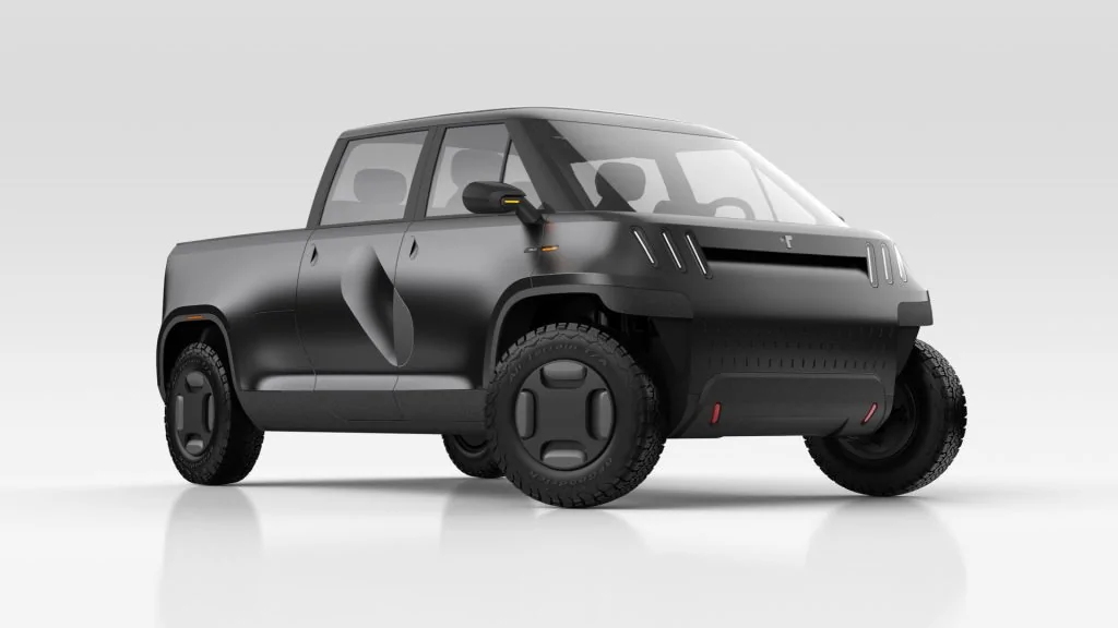 Rivian R1T R1S Telo EV Pickup Truck first look: 5 seats, 5 foot bed, 350 miles range, 0-60 in 4 seconds, size of Mini Cooper ? Studio-Renders.005