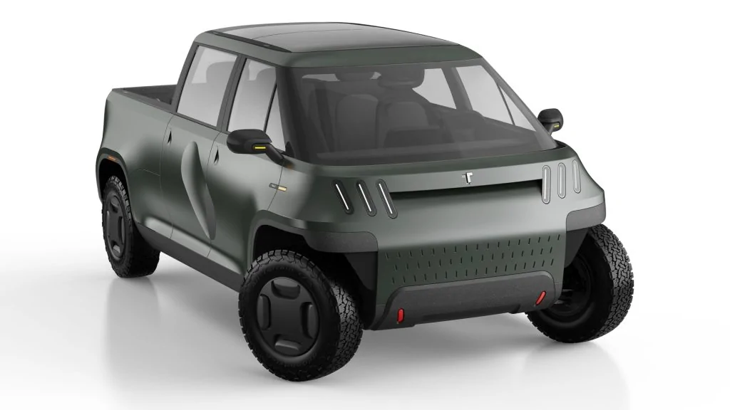Rivian R1T R1S Telo EV Pickup Truck first look: 5 seats, 5 foot bed, 350 miles range, 0-60 in 4 seconds, size of Mini Cooper ? Studio-Renders.006