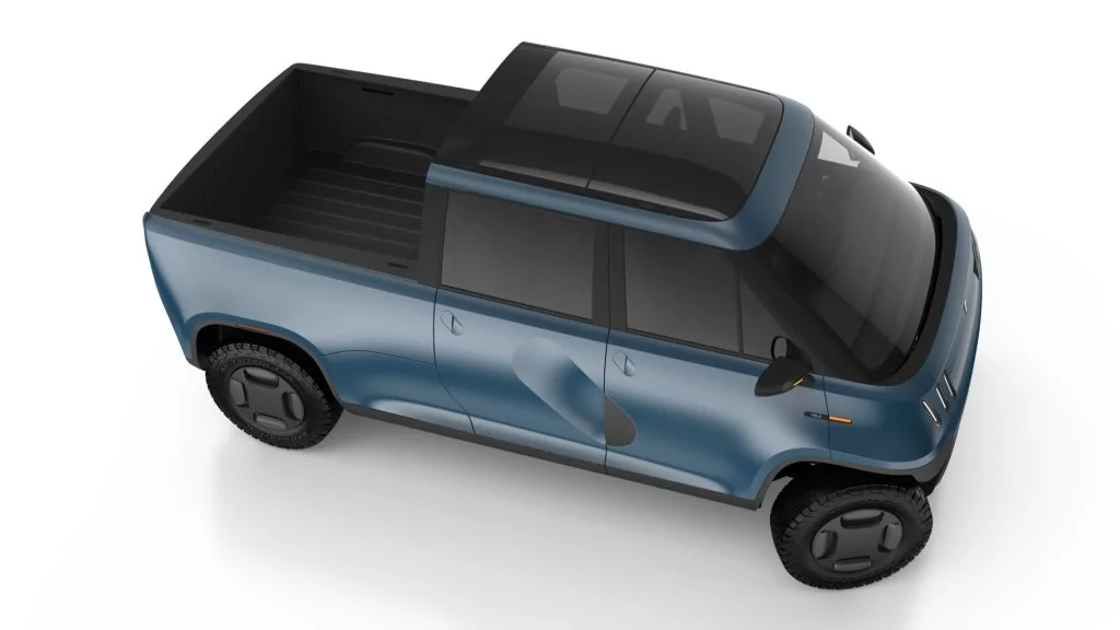 Rivian R1T R1S Telo EV Pickup Truck first look: 5 seats, 5 foot bed, 350 miles range, 0-60 in 4 seconds, size of Mini Cooper ? Studio-Renders.007