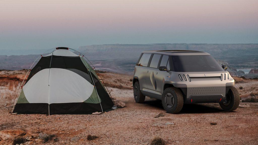 Rivian R1T R1S Telo EV Pickup Truck first look: 5 seats, 5 foot bed, 350 miles range, 0-60 in 4 seconds, size of Mini Cooper ? Telo_camping_silver-edited