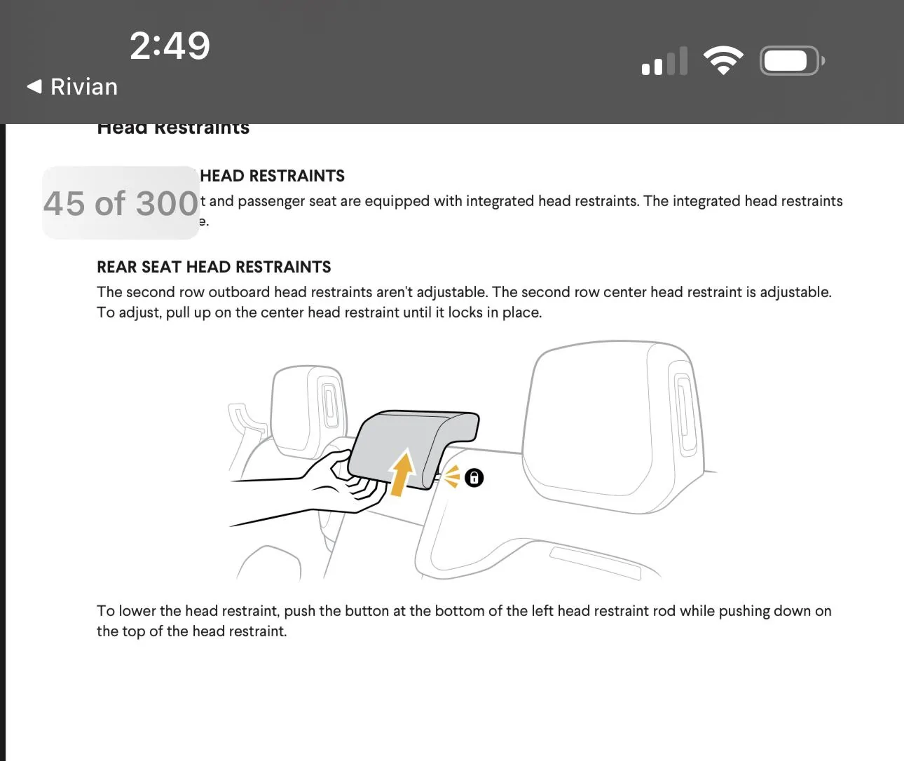 Rivian R1T R1S Second row headrests IMG_7834