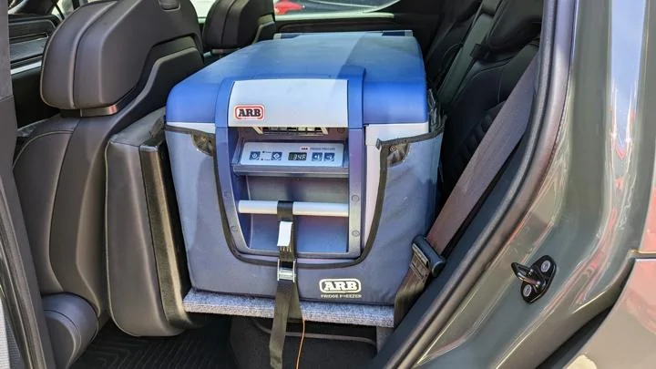 Rivian R1T R1S Removing rear seats in R1T ? fridge backseat 1 sm