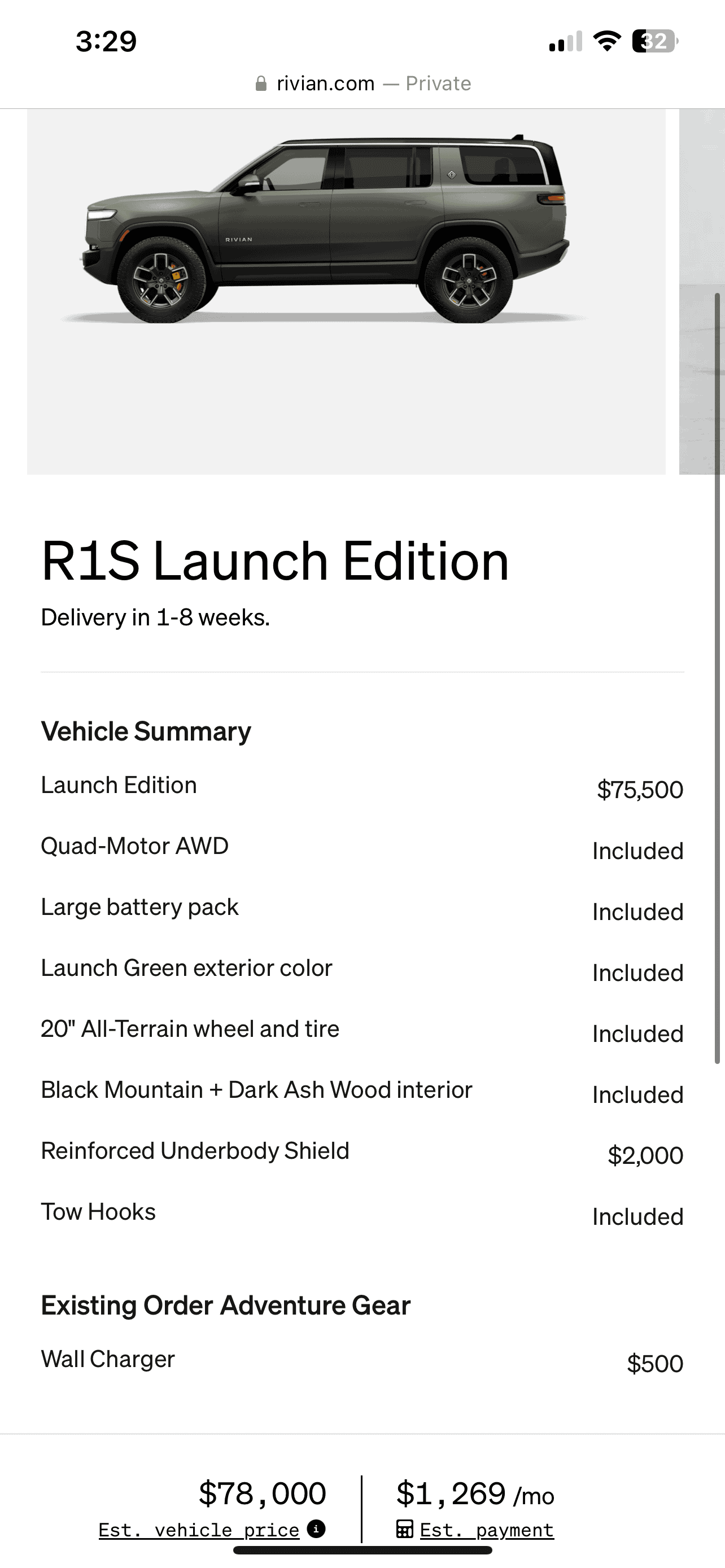 Rivian R1T R1S R1S Shop access live with lots of inventory! IMG_9675