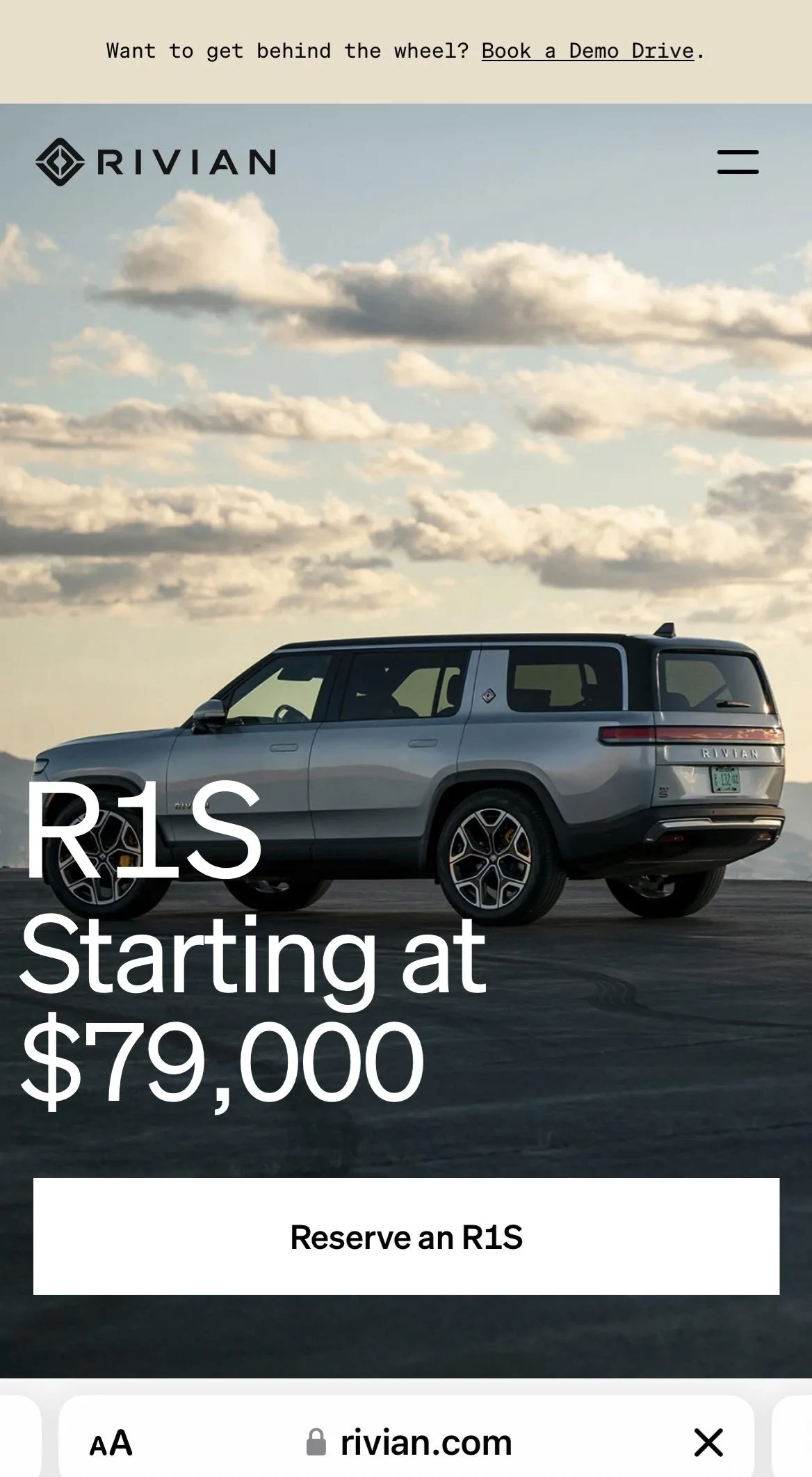 Rivian R1T R1S R1S $1,000 Price Increase on Rivian Website IMG_4984