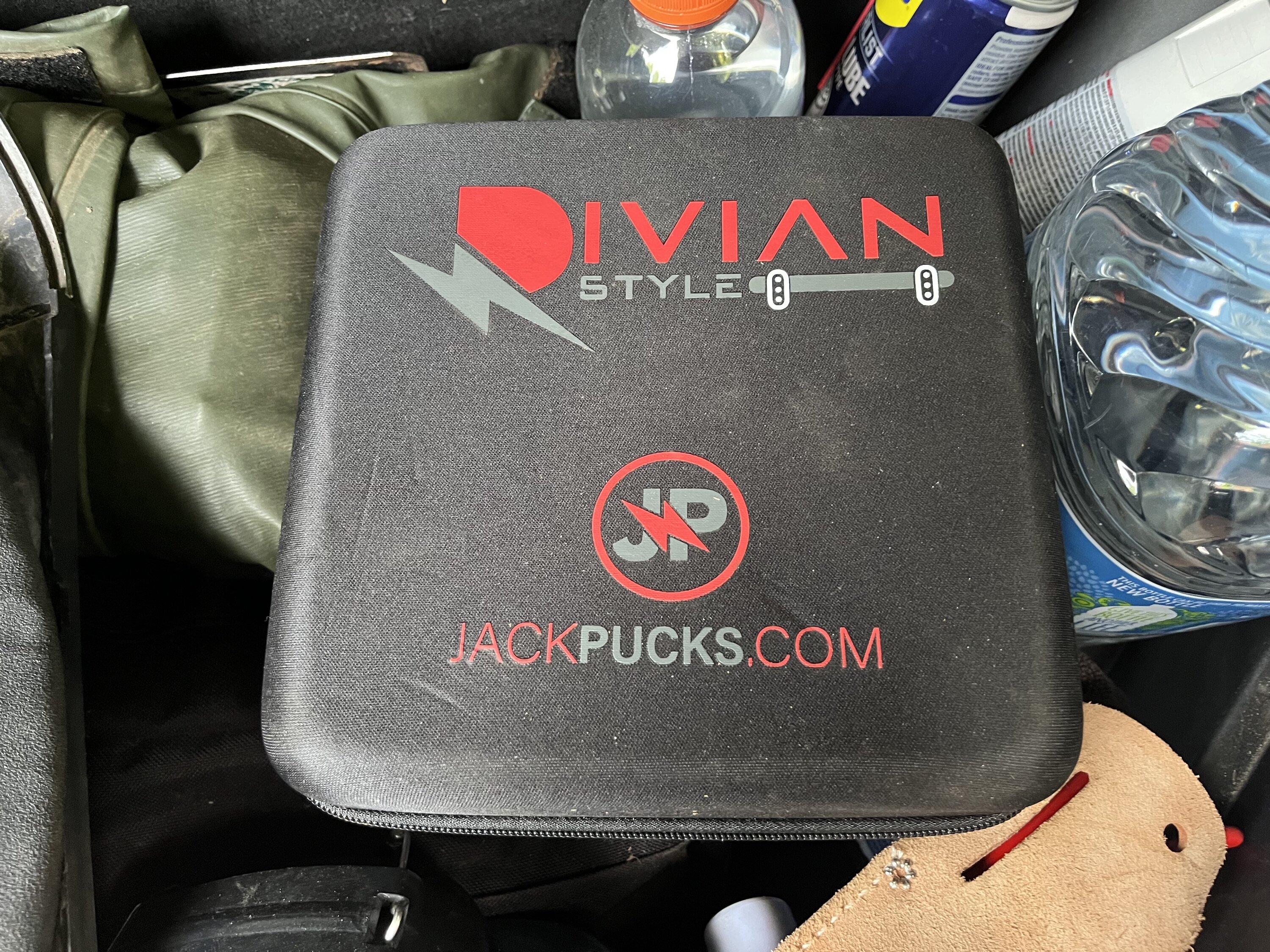 Rivian R1T R1S Rivian "pucks" for lift points on R1T IMG_0024