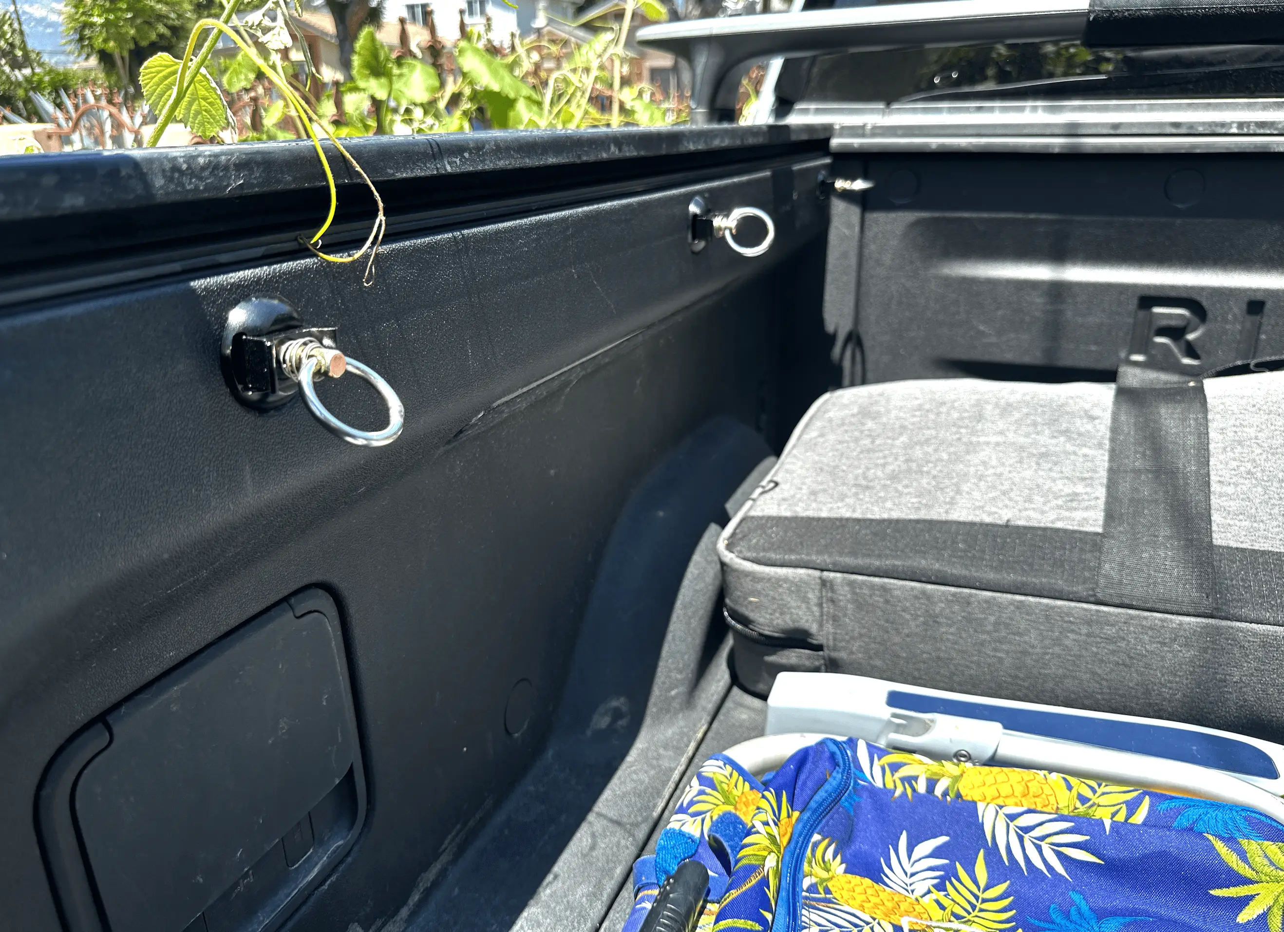 Rivian R1T R1S JEBINC’s bitchin’ no rails tie downs mod! 1687294097303