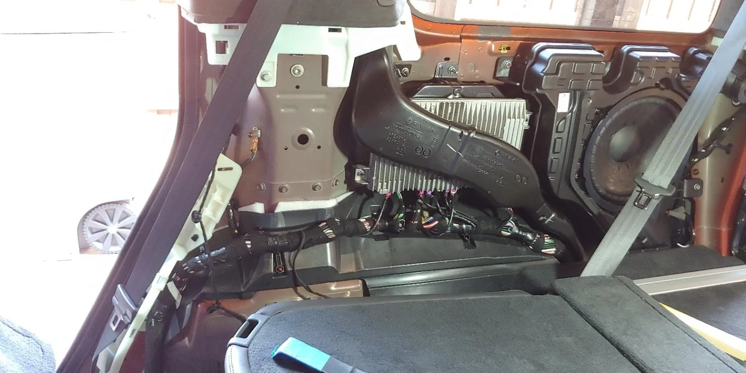 Rivian R1T R1S R1S Subwoofer removal, vibration rattle fix and pics 20230624_082915
