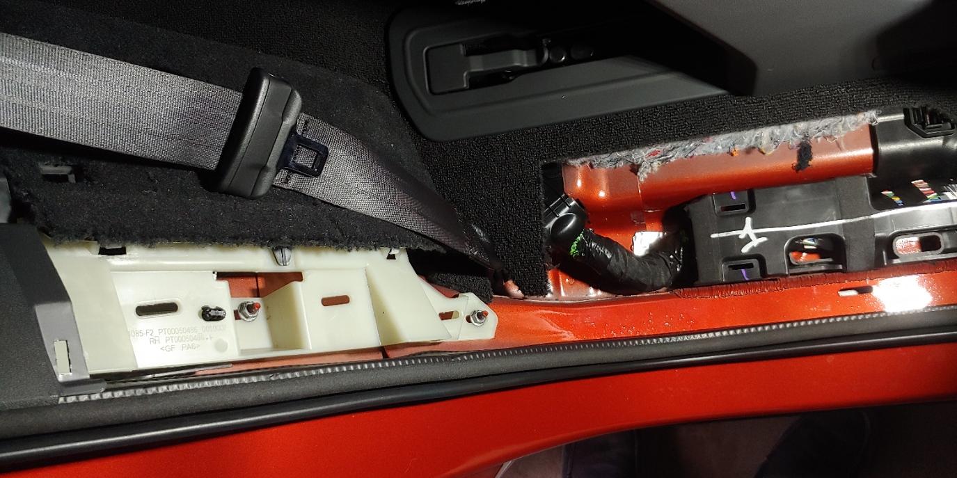 Rivian R1T R1S R1S Subwoofer removal, vibration rattle fix and pics 20230613_075612