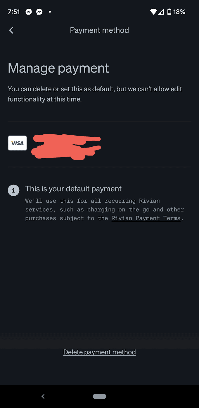Rivian R1T R1S Why does Rivian app require credit card info? 1687650816474