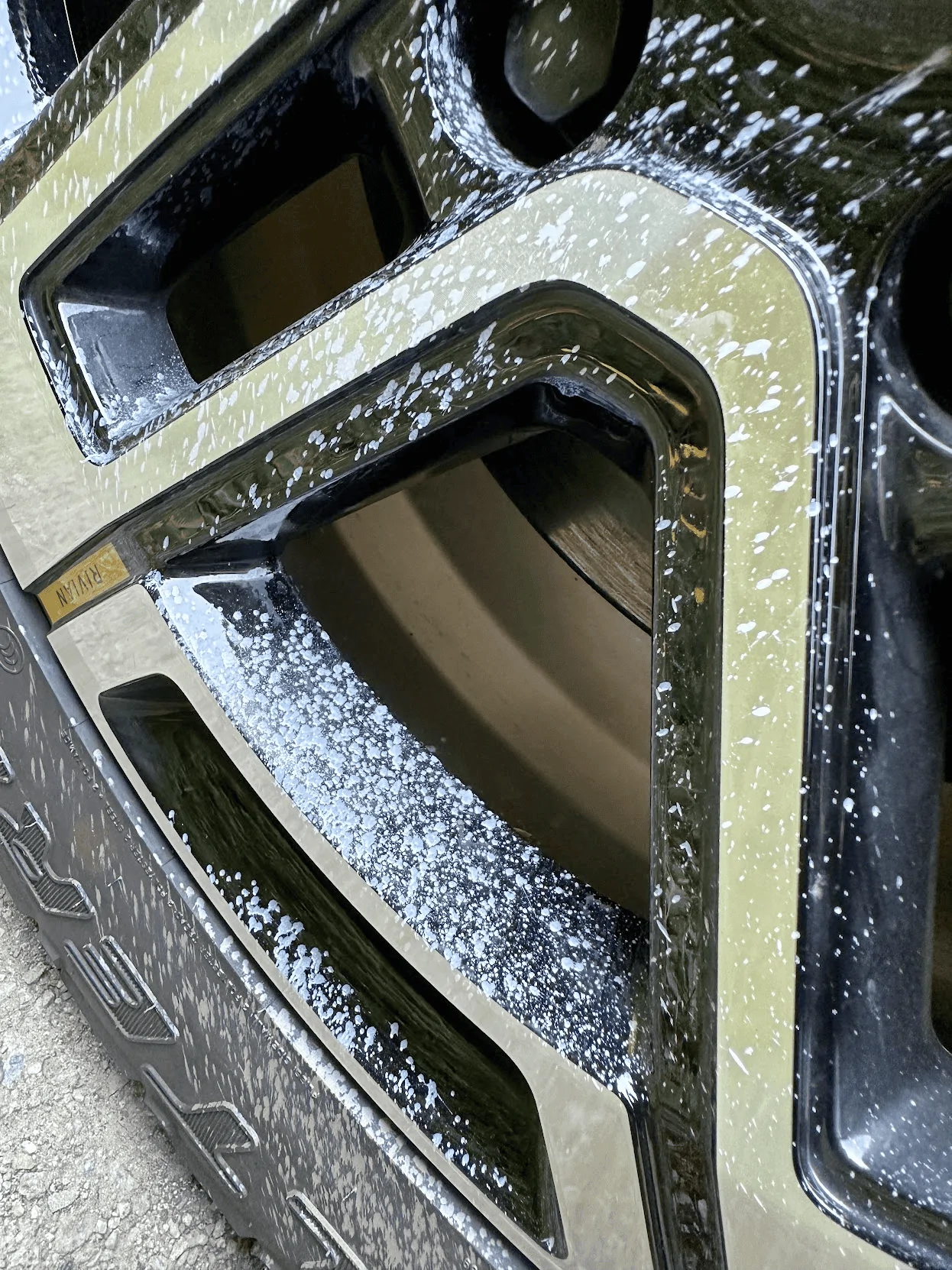 Rivian R1T R1S Help: paint spill on exterior, how do I remove? 1687717229554