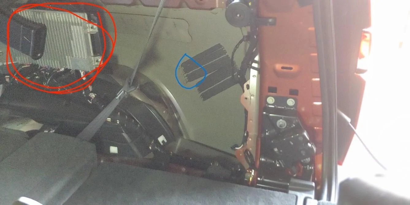 Rivian R1T R1S R1S Subwoofer removal, vibration rattle fix and pics 20230624_090818