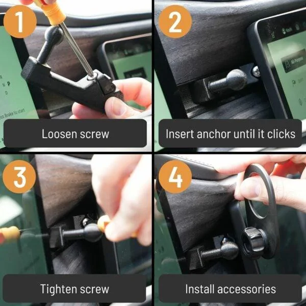 Rivian R1T R1S Radar Detector / Accessories Dash Mount Setup for Rivian R1T / R1S - Quick, Easy, and Removable Instruction-Panel-600x600