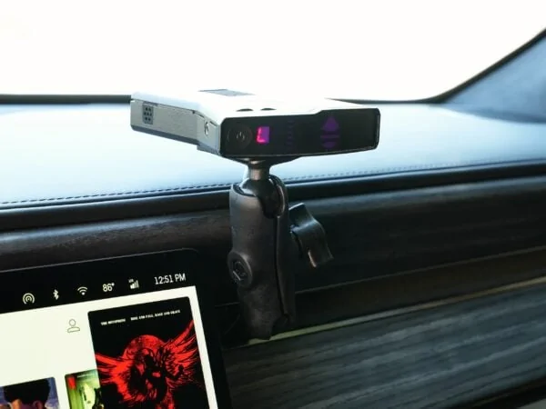 Rivian R1T R1S Radar Detector / Accessories Dash Mount Setup for Rivian R1T / R1S - Quick, Easy, and Removable DSC01487-600x450