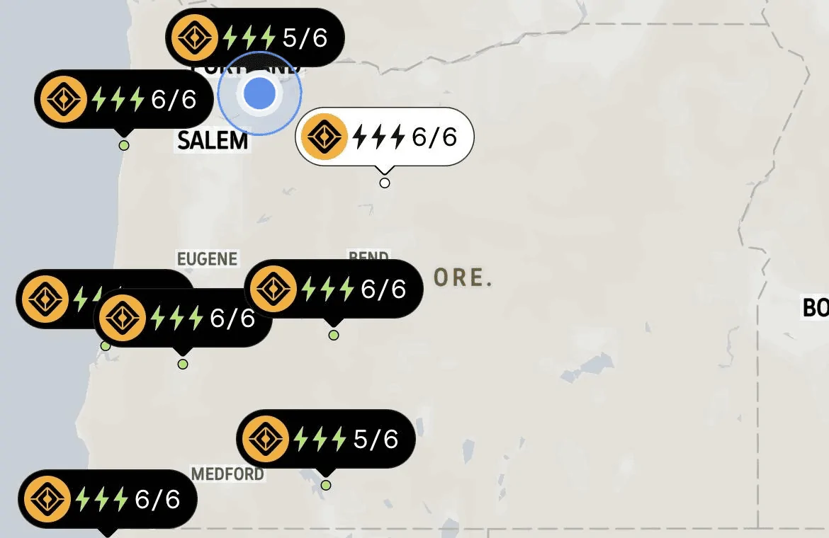 Rivian R1T R1S RAN Rivian Charging Stations Locations Map via Google Maps 1687987149355