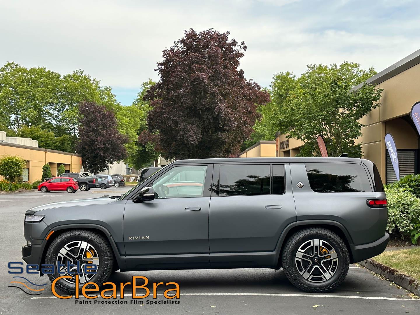 Rivian R1T R1S Xpel STEALTH Rivian R1S El Cap Grey @ Seattle ClearBra Redmond Washington rivian-r1s-xpel-stealth-redmond-clear-bra-ppf-paint-protection-film-336