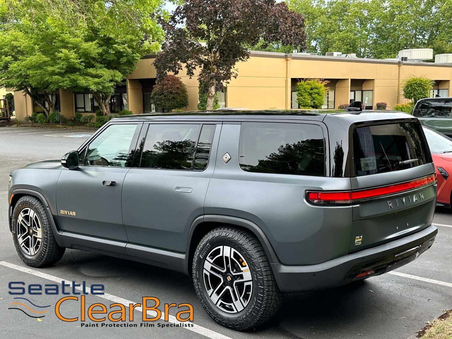 Rivian R1T R1S Xpel STEALTH Rivian R1S El Cap Grey @ Seattle ClearBra Redmond Washington rivian-r1s-xpel-stealth-redmond-clear-bra-ppf-paint-protection-film-337