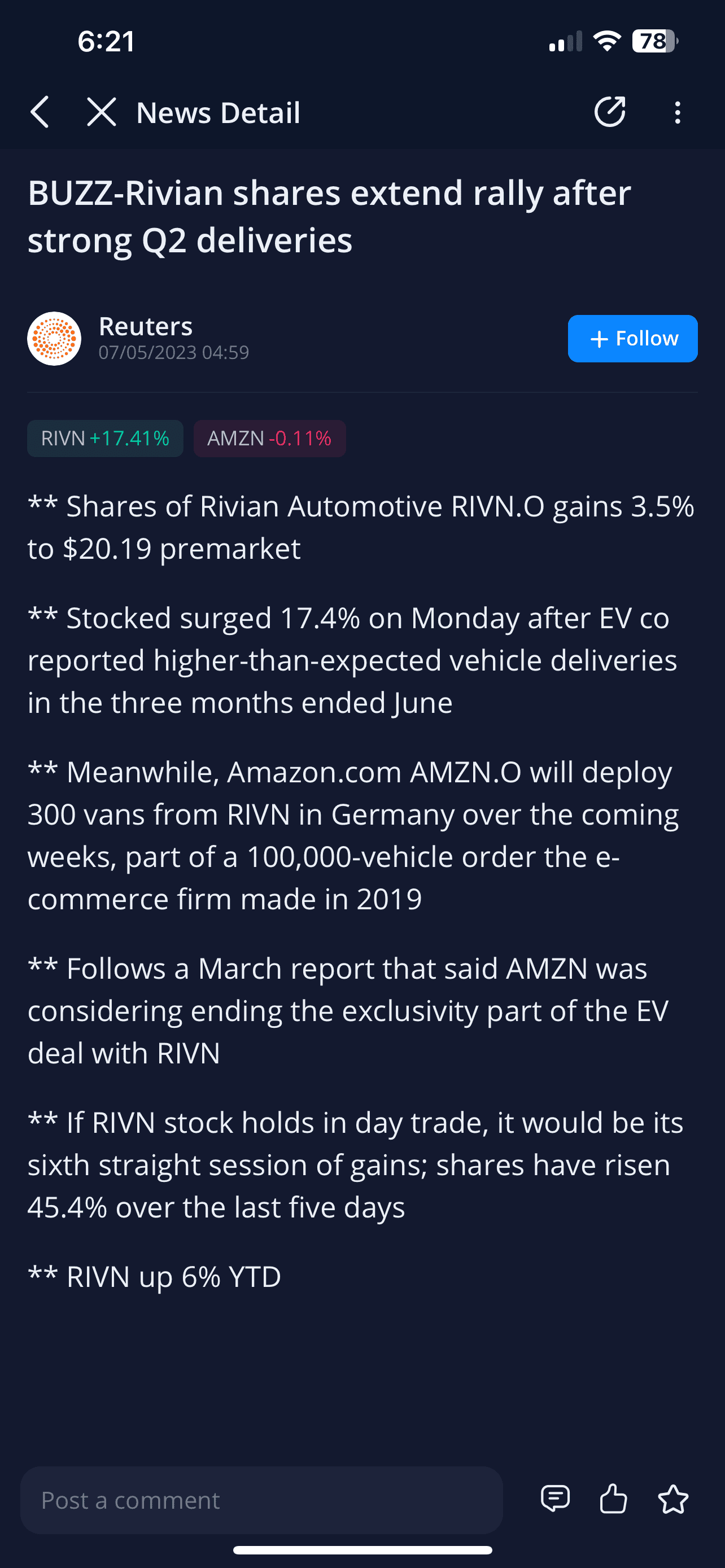 Rivian R1T R1S RIVN shares extend rally after strong Q2 deliveries img_1106-