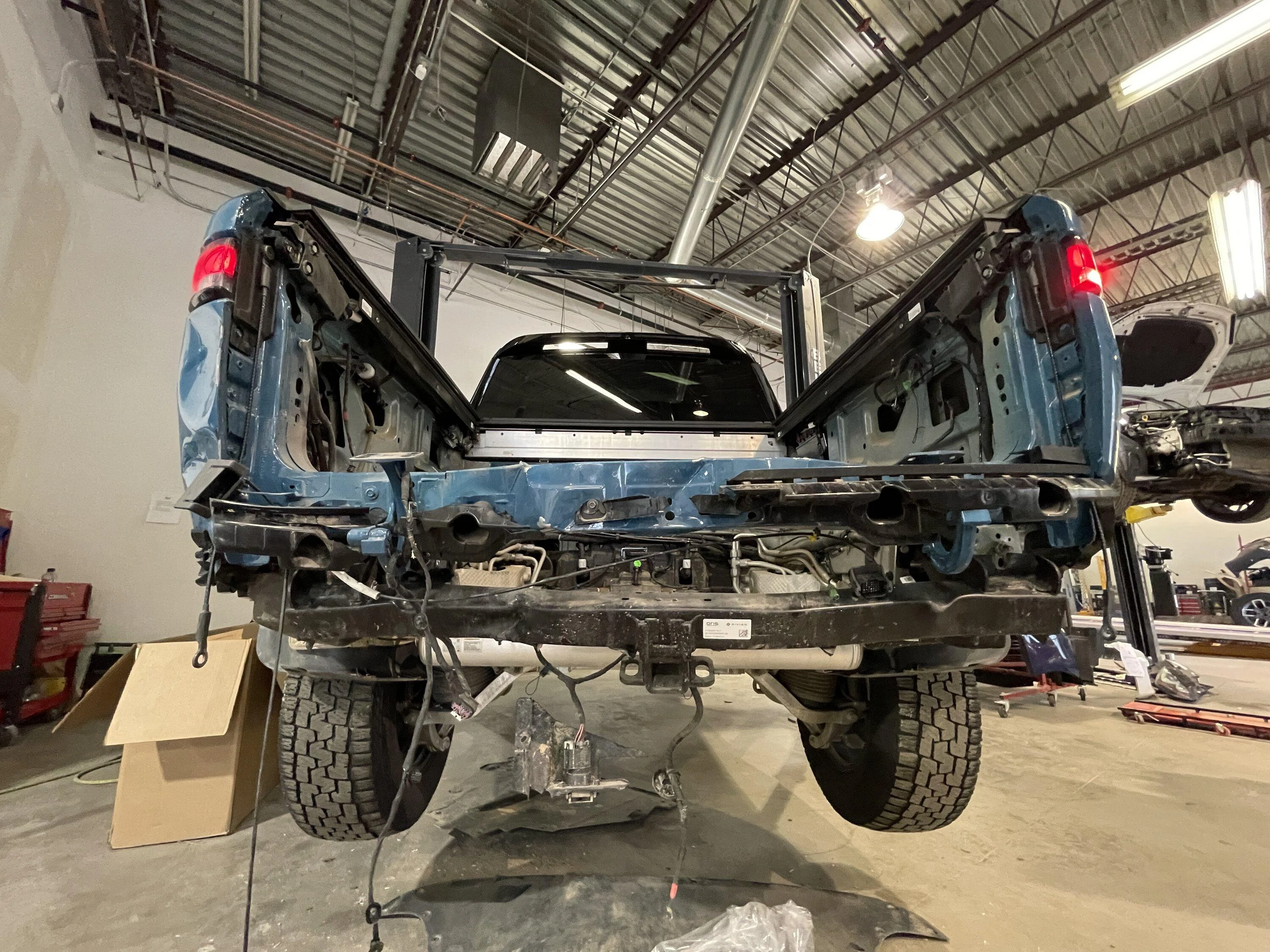 Rivian R1T R1S We're OK, but our R1T is not..... rear ended accident IMG_0162
