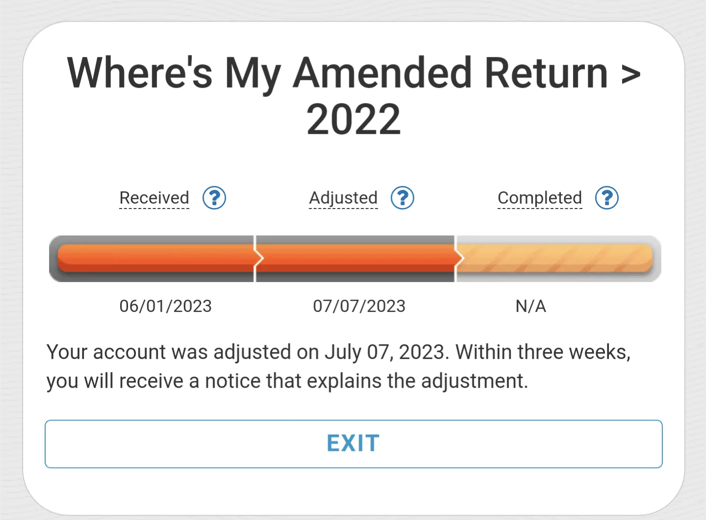 Rivian R1T R1S Has anyone received their refund for an amended 2022 federal tax return? Screenshot_20230707-114000