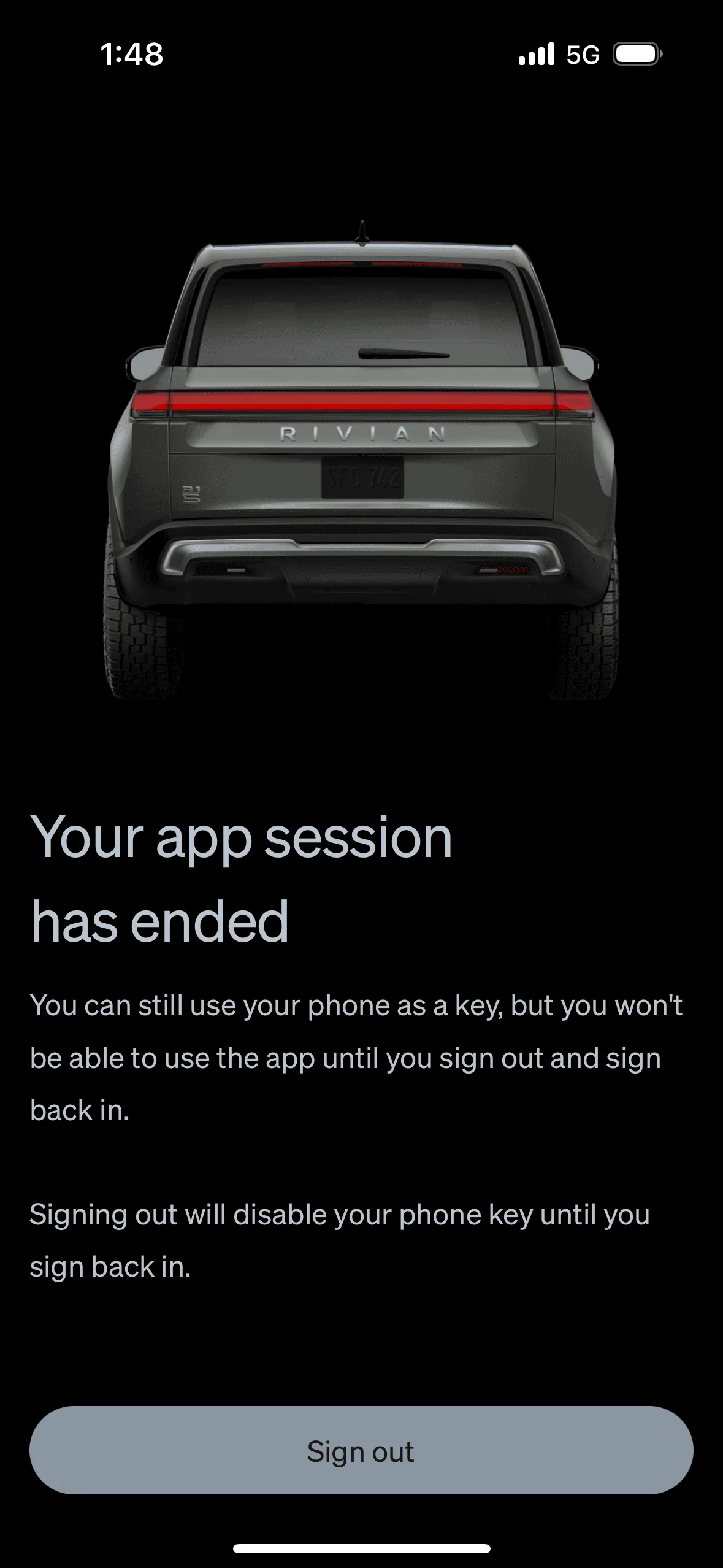 Rivian R1T R1S “Your app session has ended”?? IMG_2578