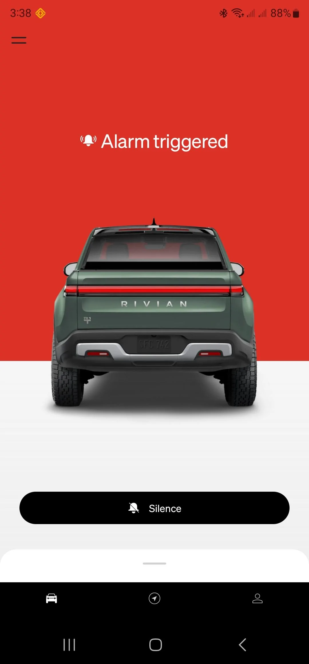 Rivian R1T R1S PSA: A fly inside the cabin may trigger an alarm. Screenshot_20230714_153844_Rivian