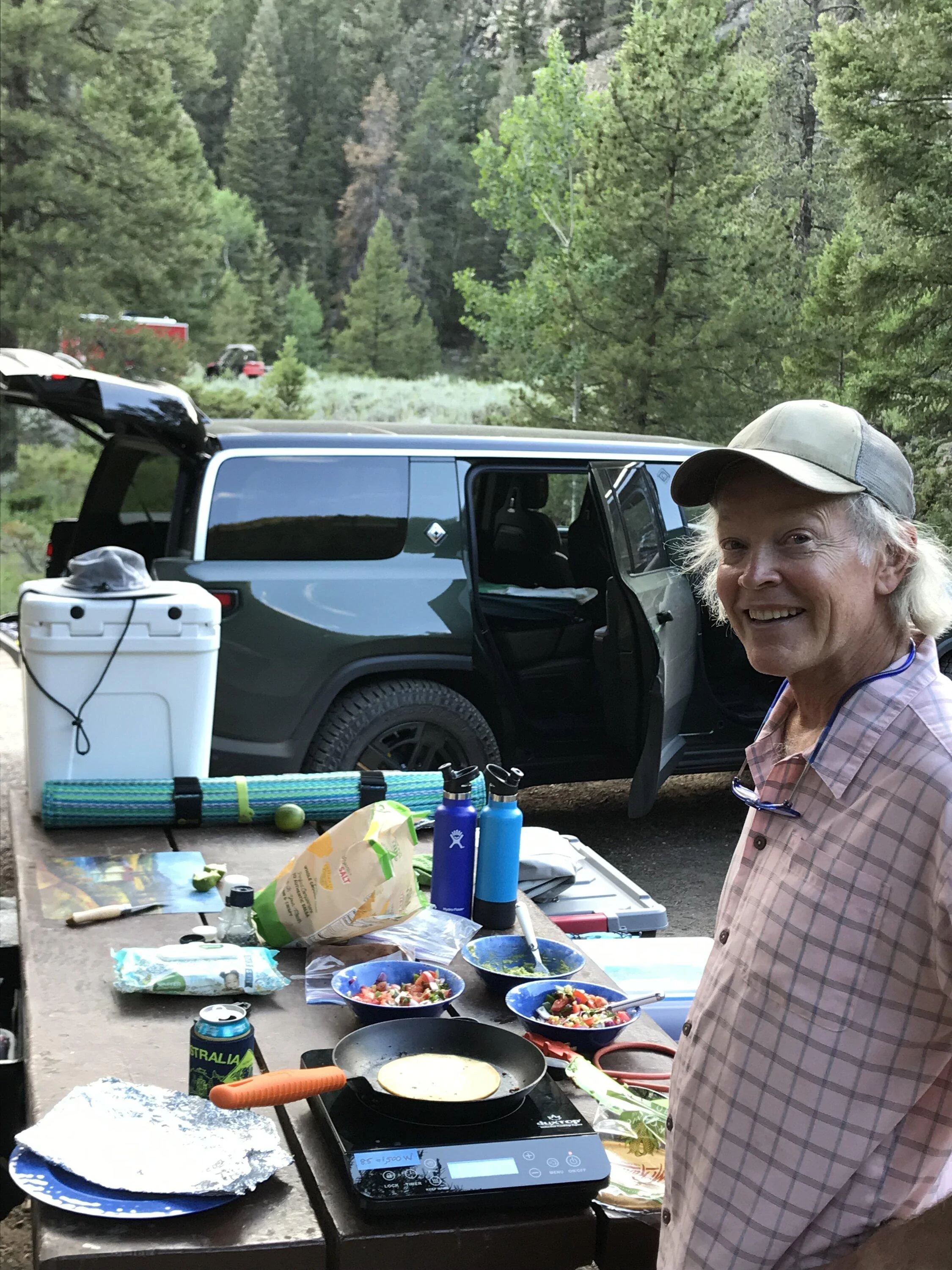 Rivian R1T R1S Car camping with induction stove and espresso machine is pretty sweet IMG_3905