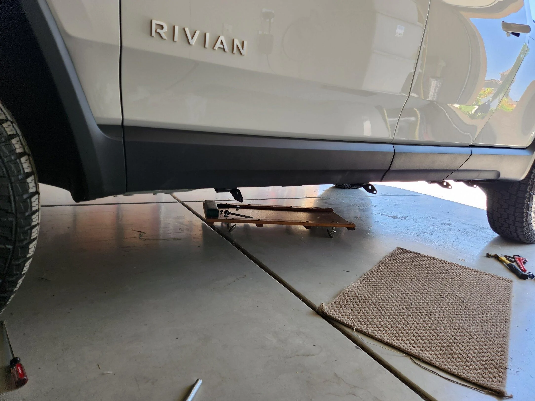 Rivian R1T R1S JEBINC’s Review and Installation of the EV Sportline / 1EV / RMaxx Running Boards – Including Lessons Learned, Tips and Sealing of 4” hole procedure! 20230715_112303
