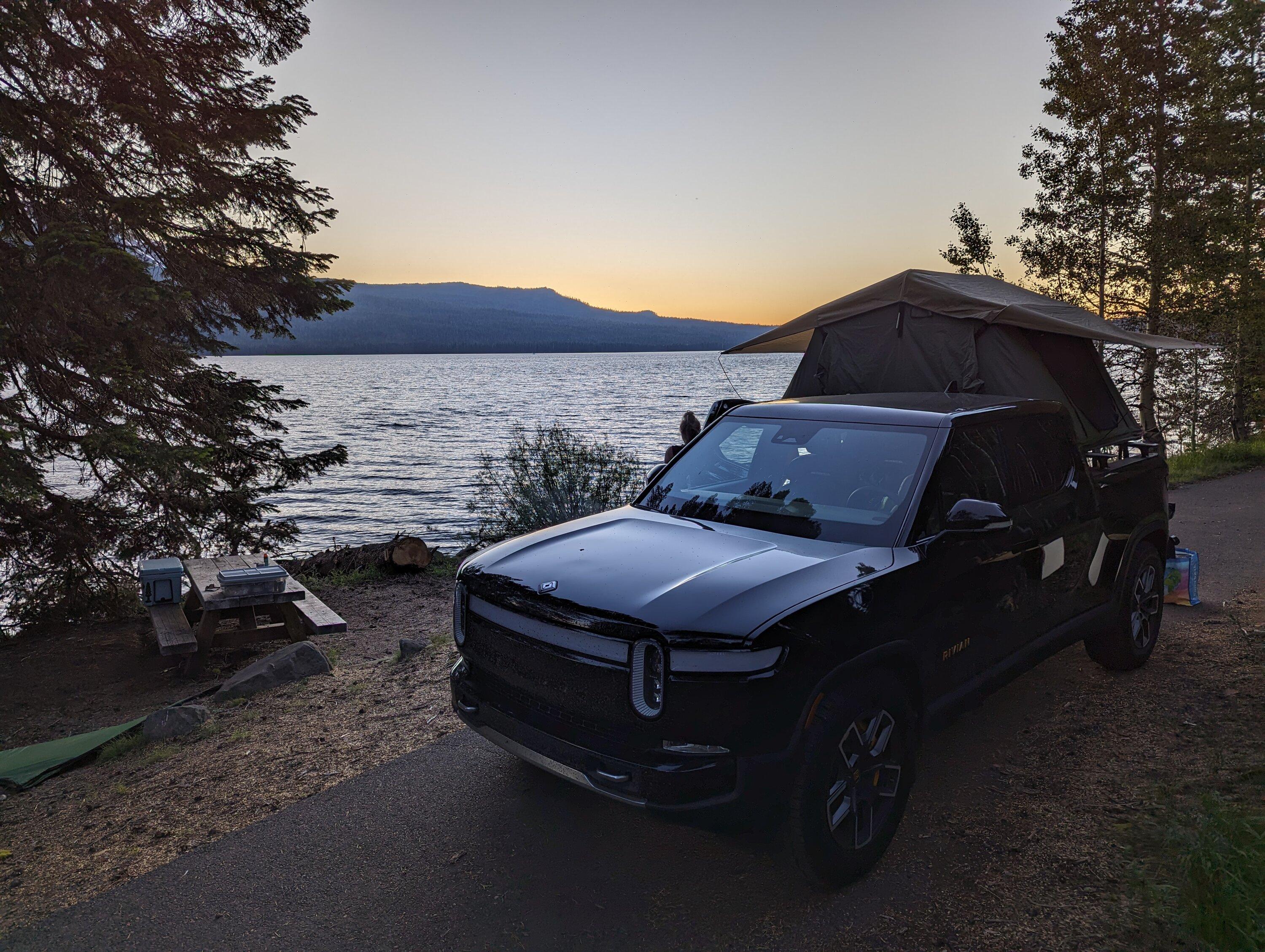 Rivian R1T R1S 1500 miles through Oregon and NorCal with the R1T. Camp Mode + Auto Leveling may be my favorite feature PXL_20230701_035206065