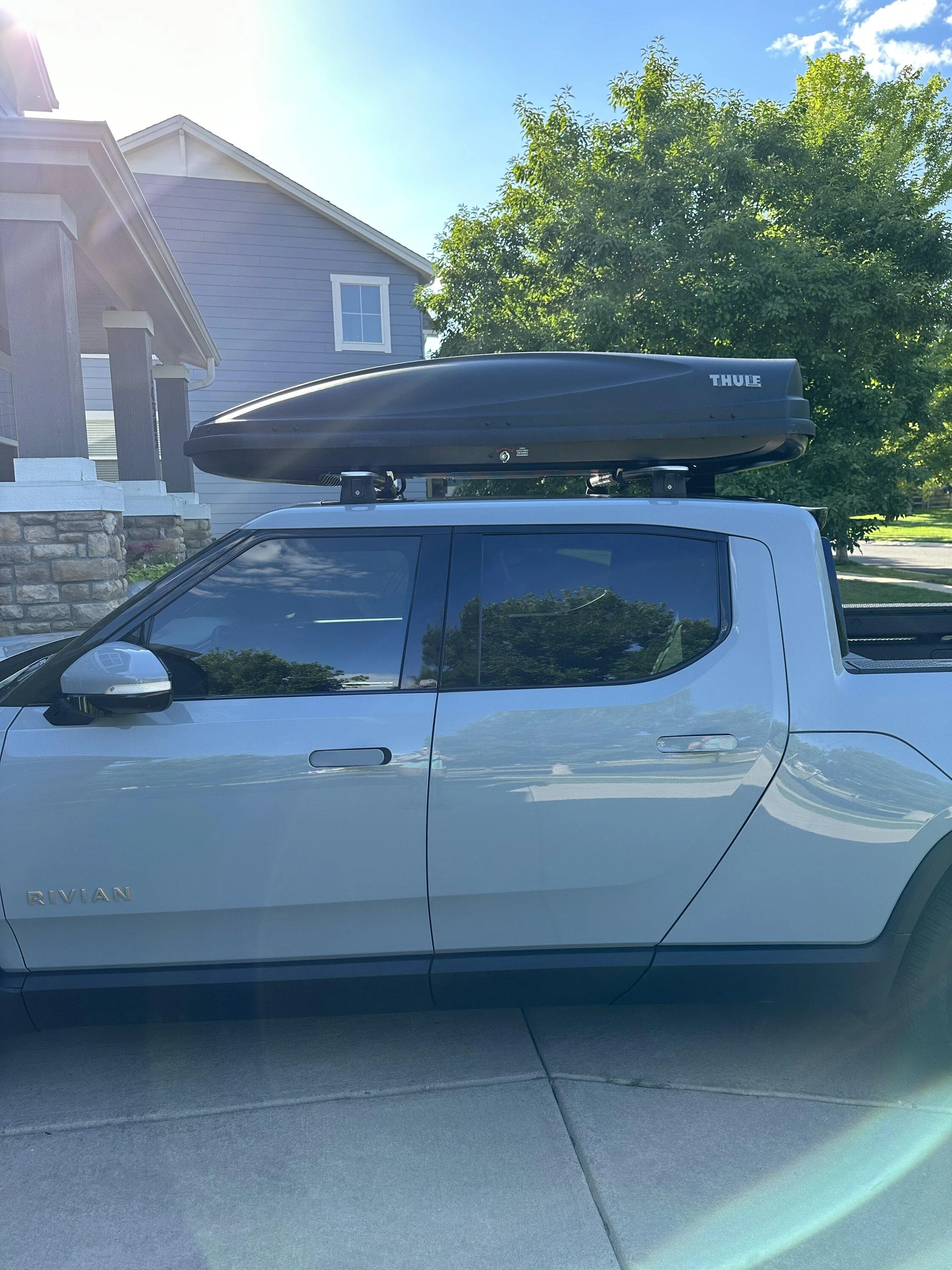 Rivian R1T R1S Effects of too large of a roof box?  Going camping, need storage! (PHOTOS of box install added!) IMG_2973