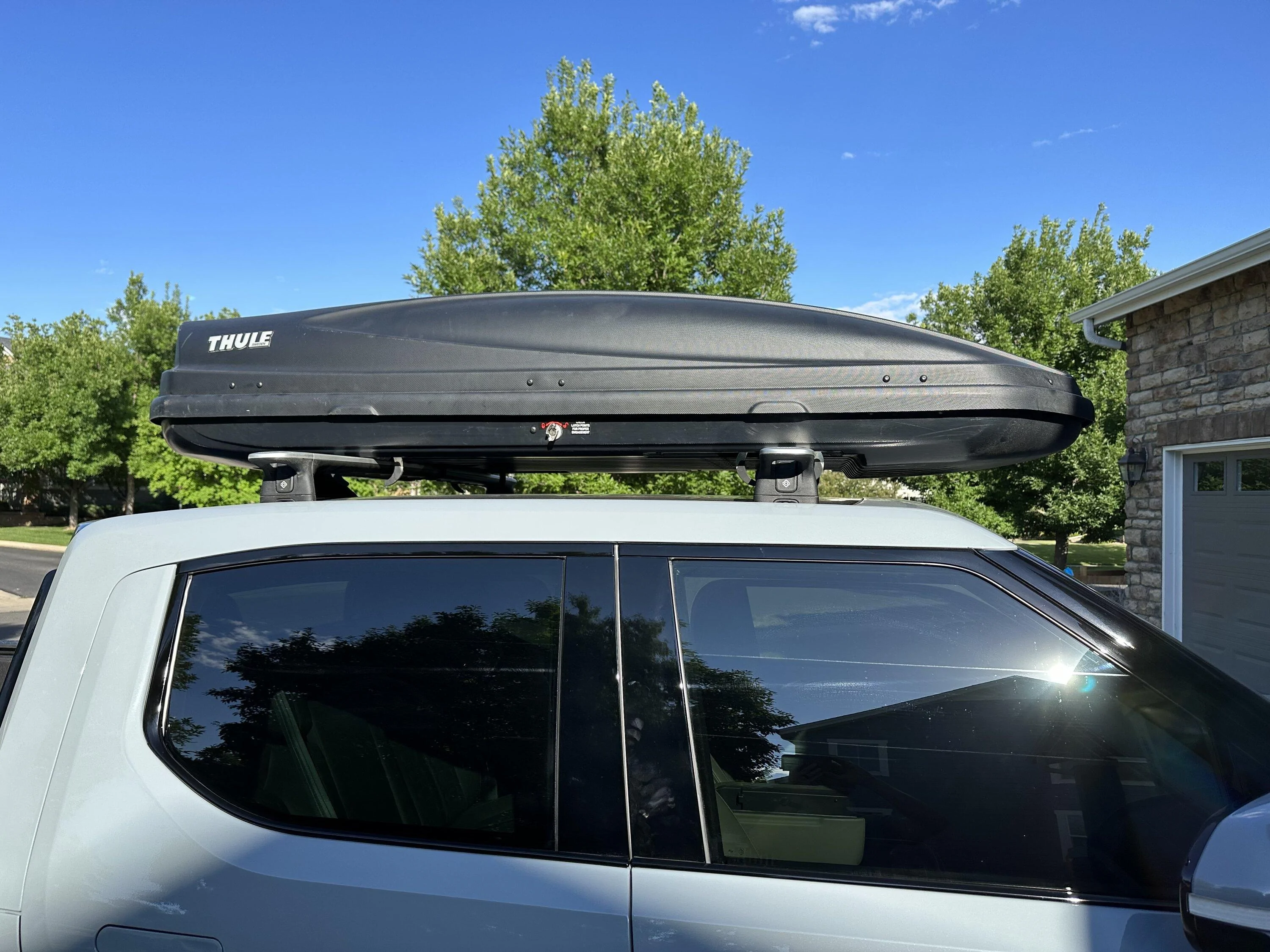 Rivian R1T R1S Effects of too large of a roof box?  Going camping, need storage! (PHOTOS of box install added!) IMG_2978