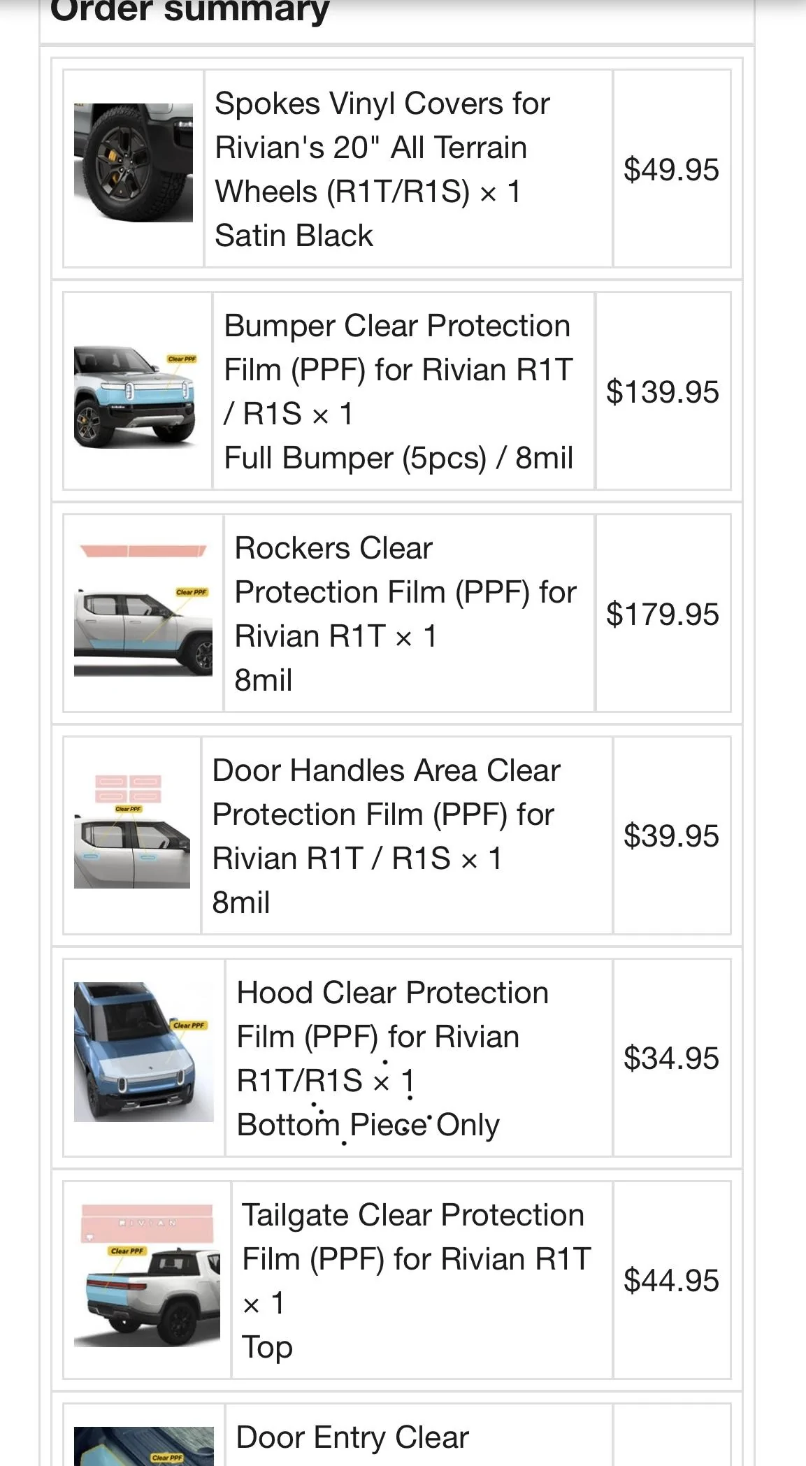 Rivian R1T R1S NEW TWRAPS PPF PACKAGE $415 IMG_3859