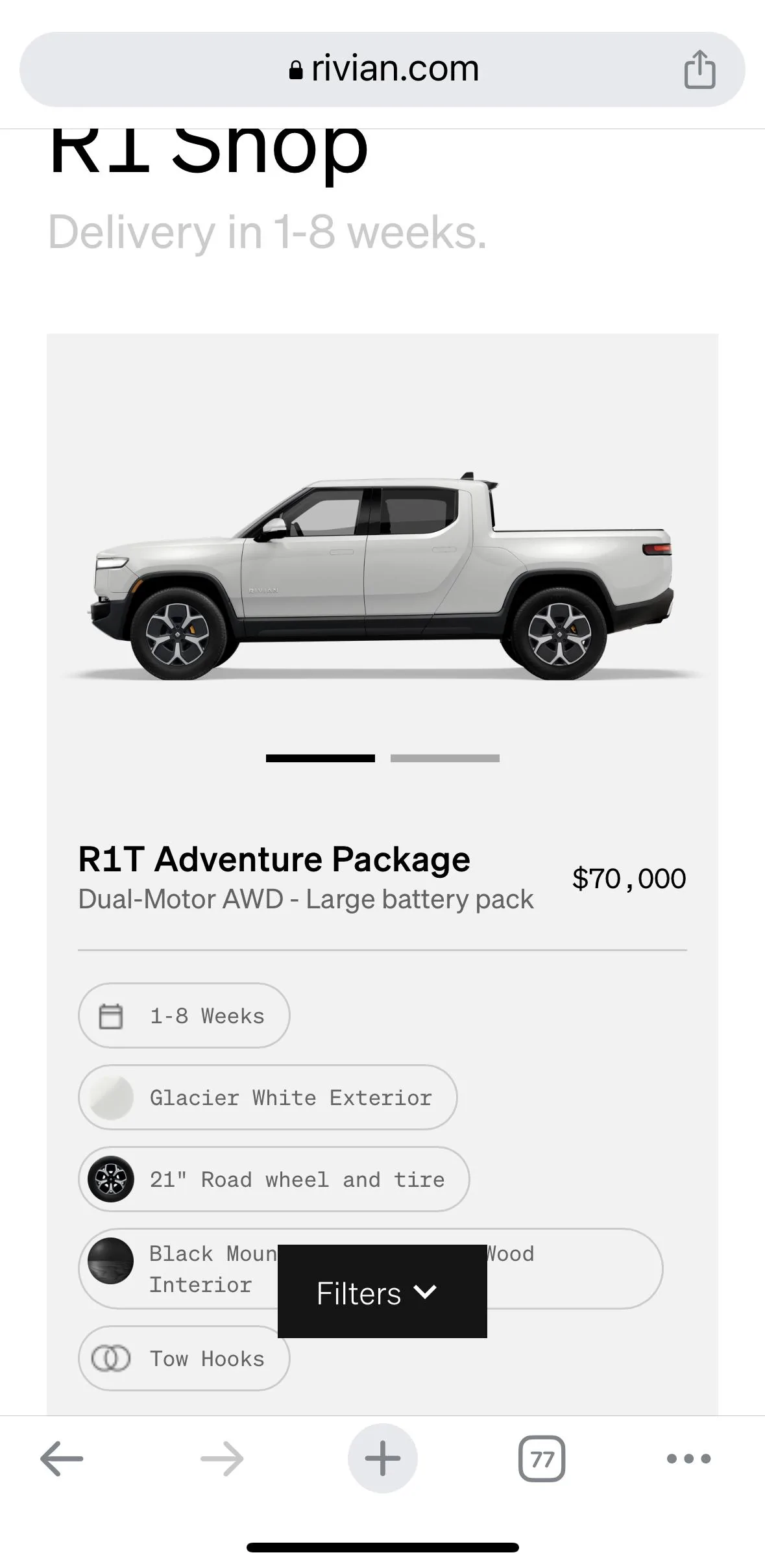Rivian R1T R1S First Dual Motor R1T appears in R1 Shop! IMG_0685