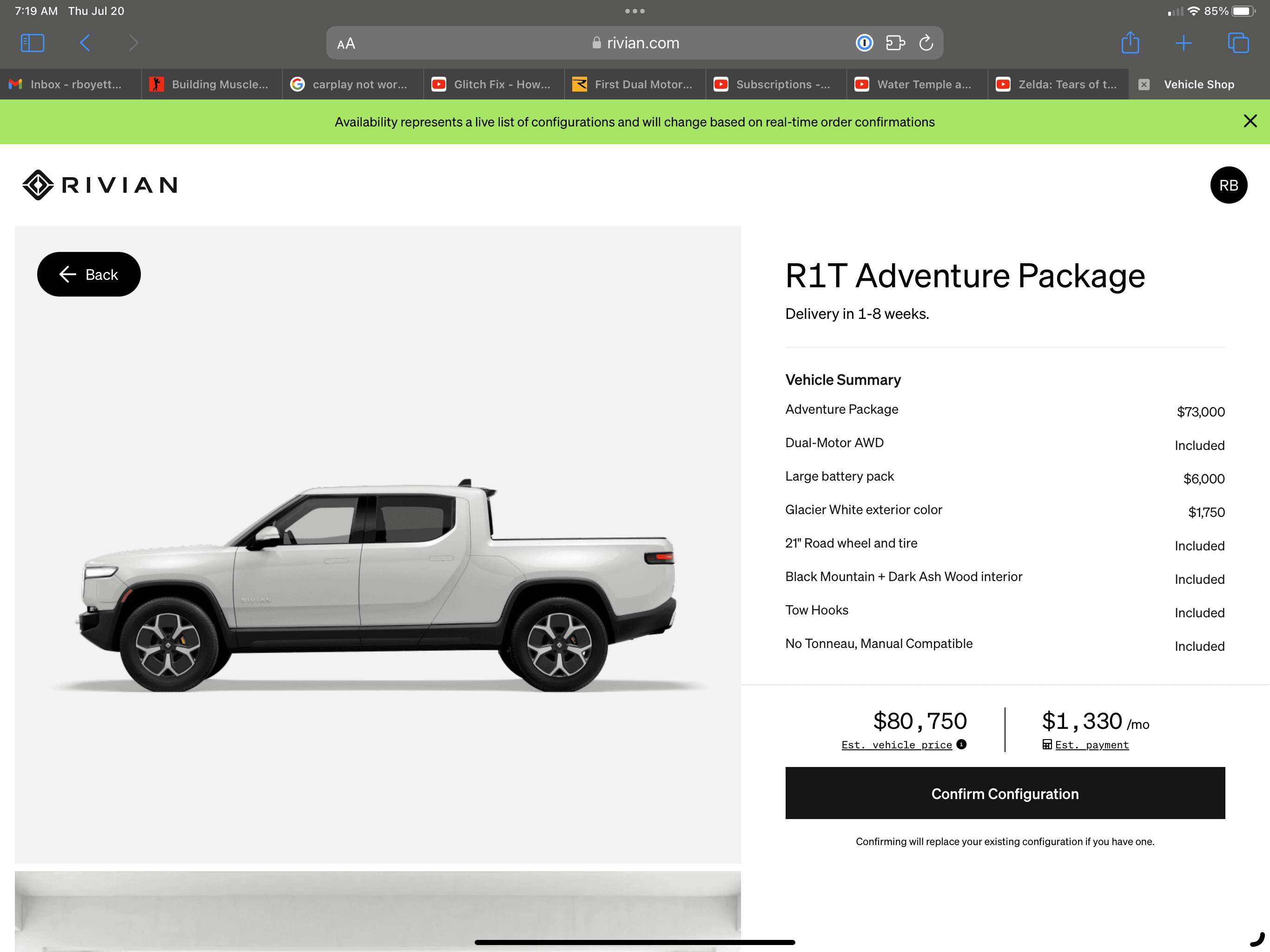 Rivian R1T R1S First Dual Motor R1T appears in R1 Shop! IMG_1194