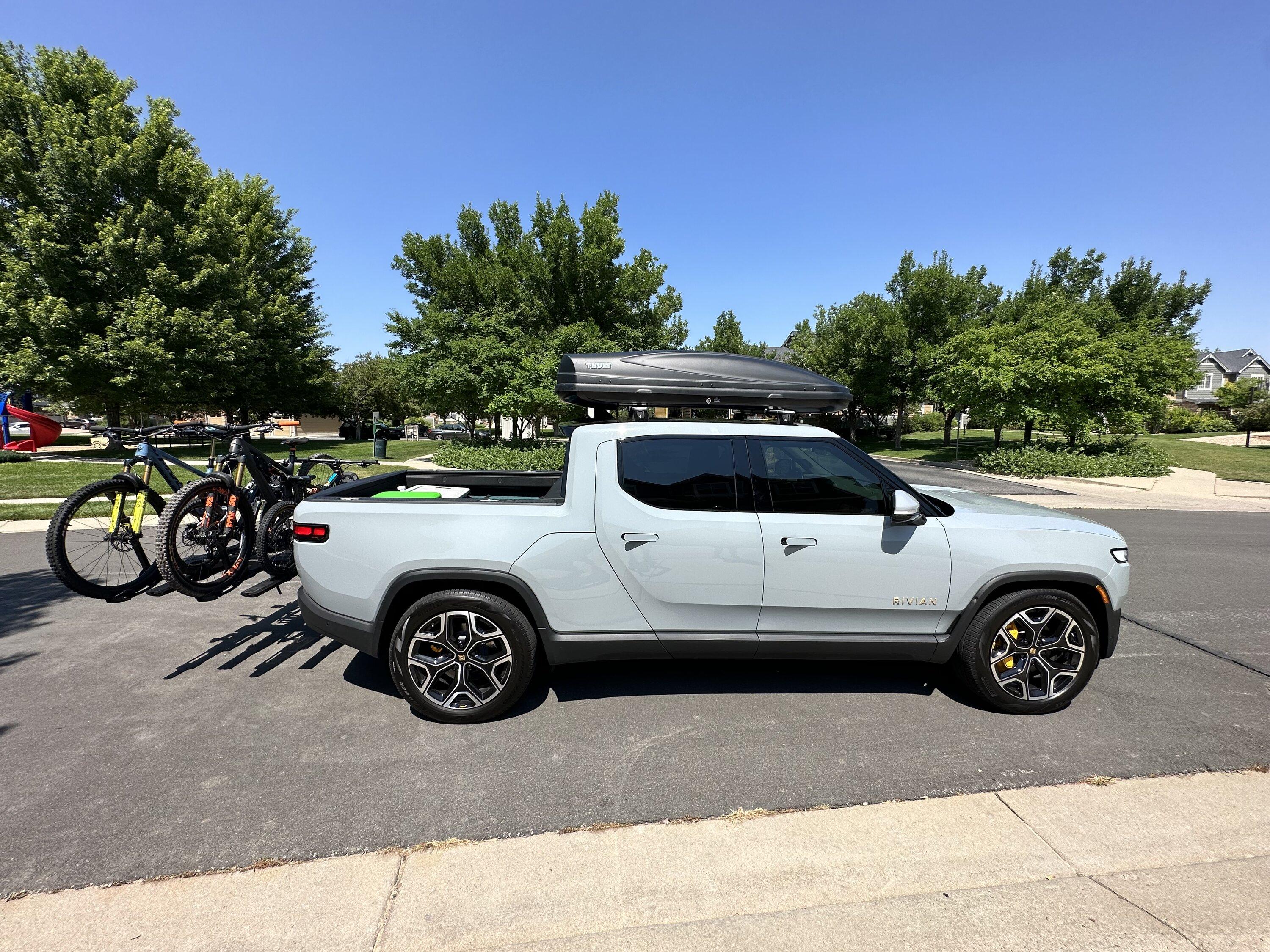 Rivian R1T R1S Effects of too large of a roof box?  Going camping, need storage! (PHOTOS of box install added!) IMG_2997