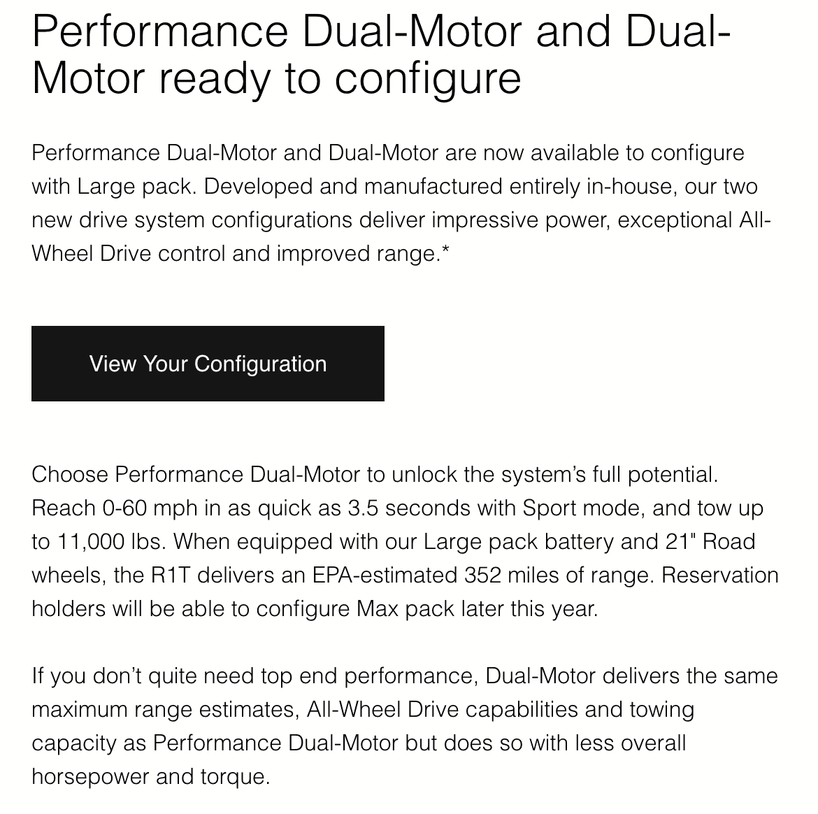 Rivian R1T R1S Dual Motor Options Now Available in R1T / R1S Online Configurator Screenshot 2023-07-21 at 5.20.18 PM