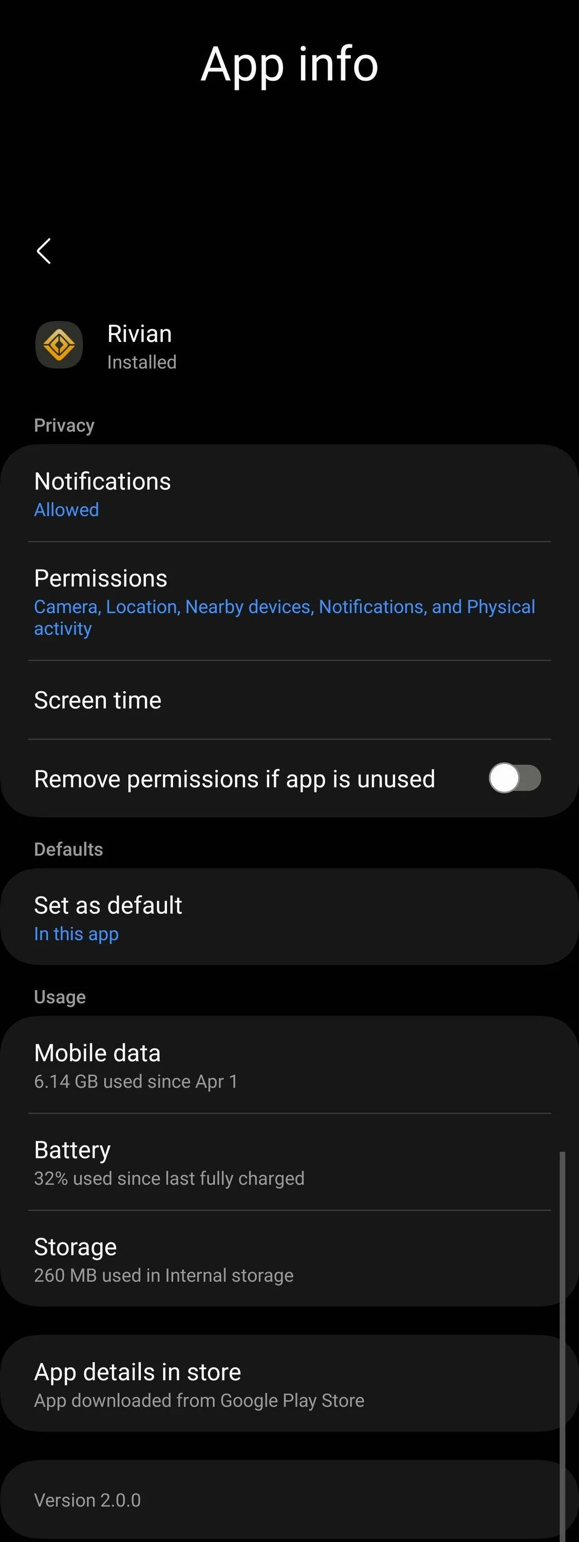 Rivian R1T R1S Rivian app 2.0 is live! Screenshot_20230726_145552_Settings