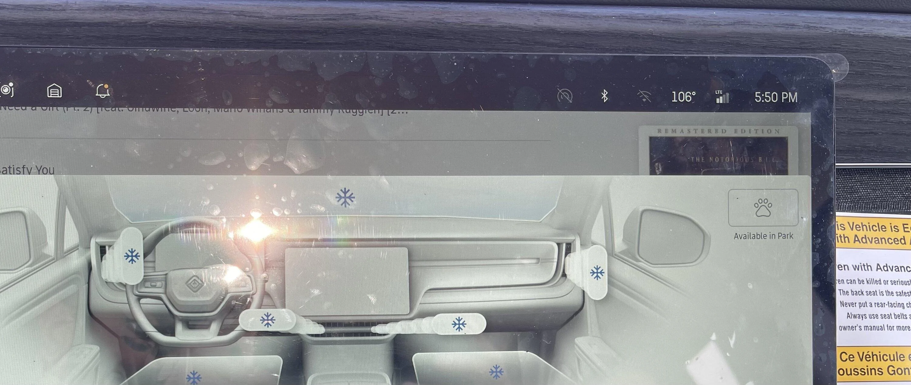 Rivian R1T R1S R1S cabin temperature just too hot for Florida IMG_2175