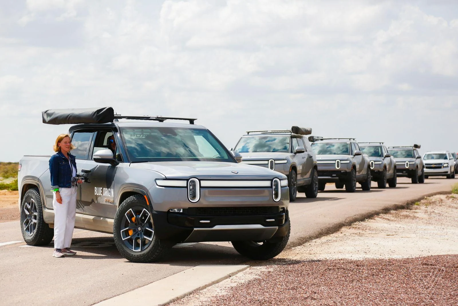 Rivian R1T R1S Article: Jeff Bezos’ brief trip to space was also a commercial for Rivian rivian_blue_origin_4757