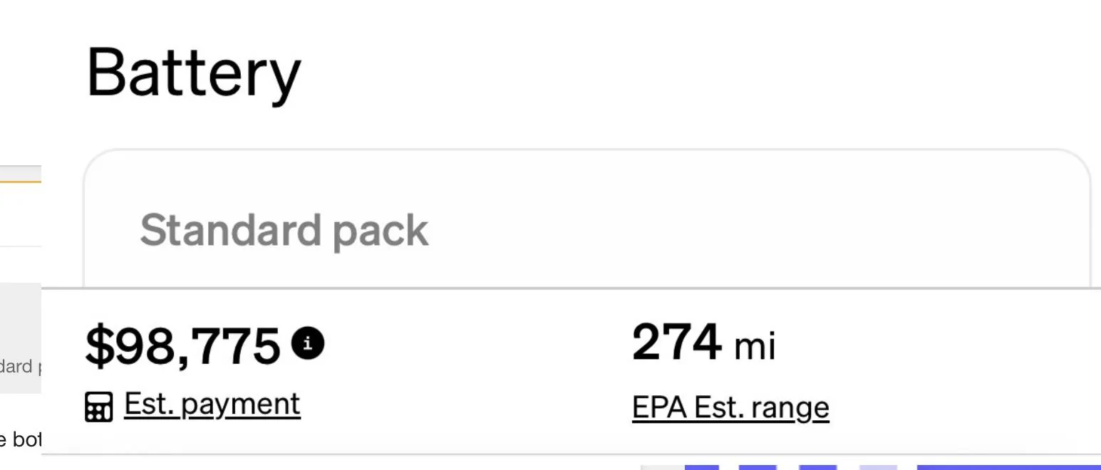 Rivian R1T R1S Different EPA estimates for reservation vs visualize IMG_3399