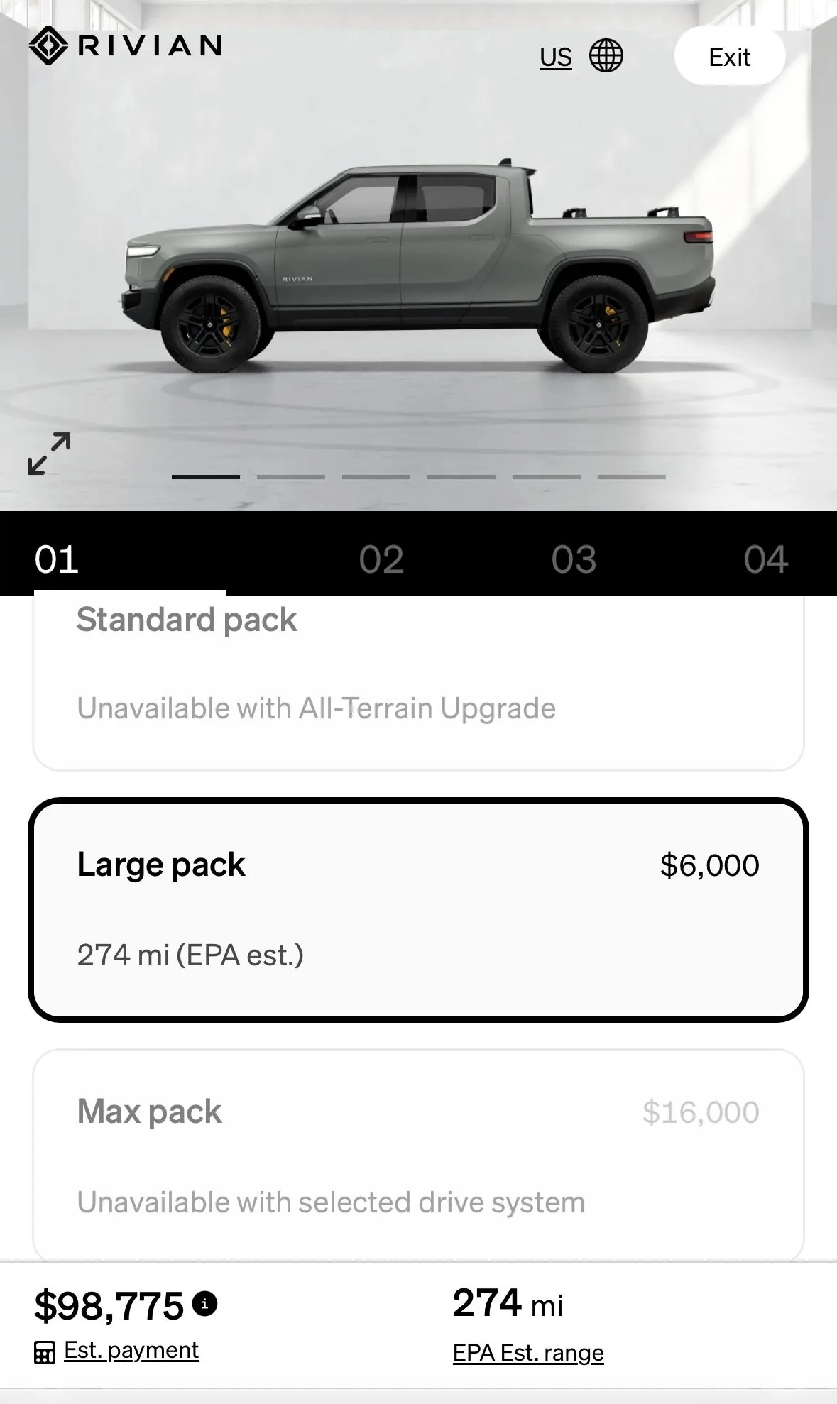 Rivian R1T R1S Different EPA estimates for reservation vs visualize IMG_005EA735104C-1