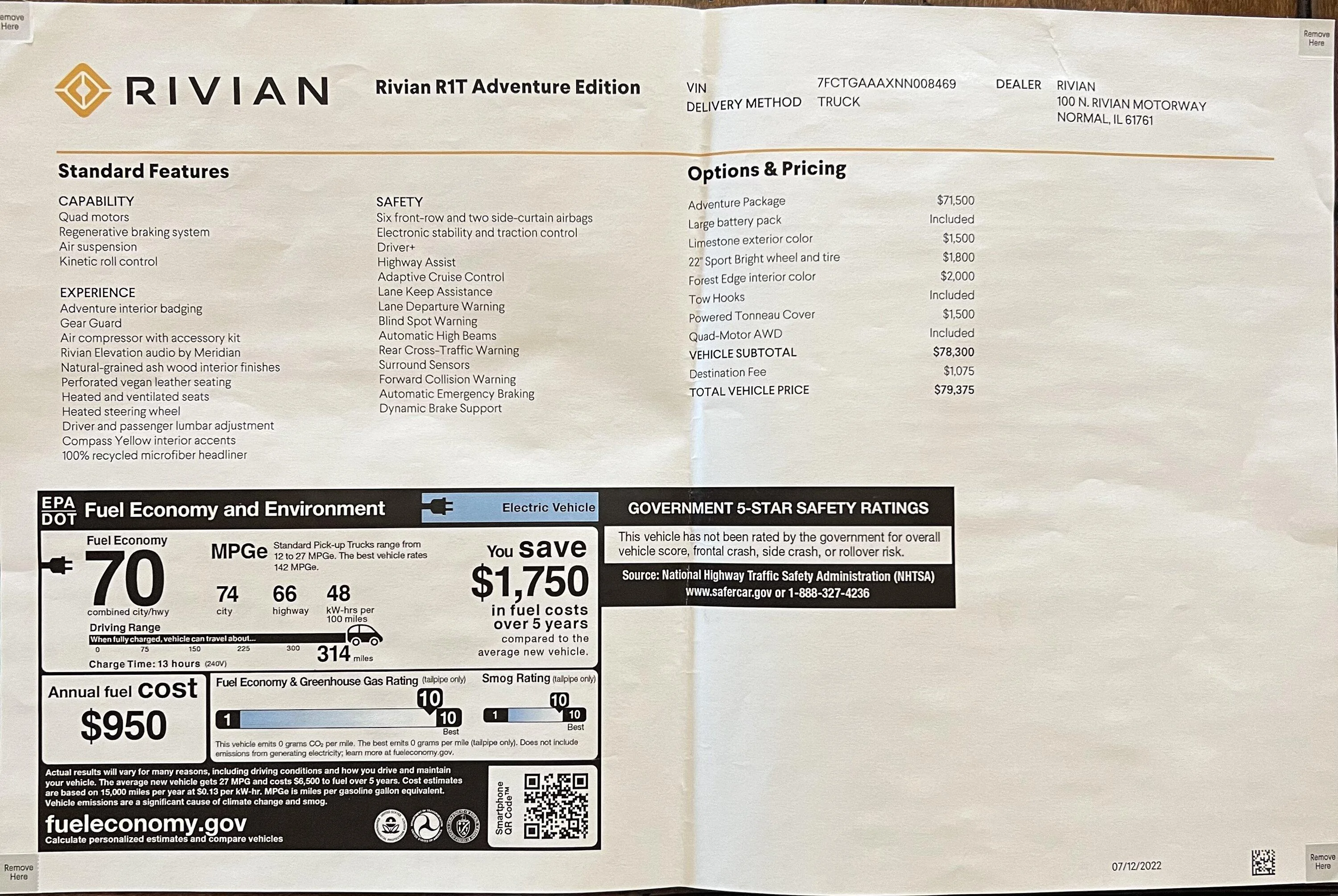 Rivian R1T R1S 2022 Rivian R1T. Adventure. 69K 96A1F0E8-6432-4F22-A9BC-A5A7DC5E0671