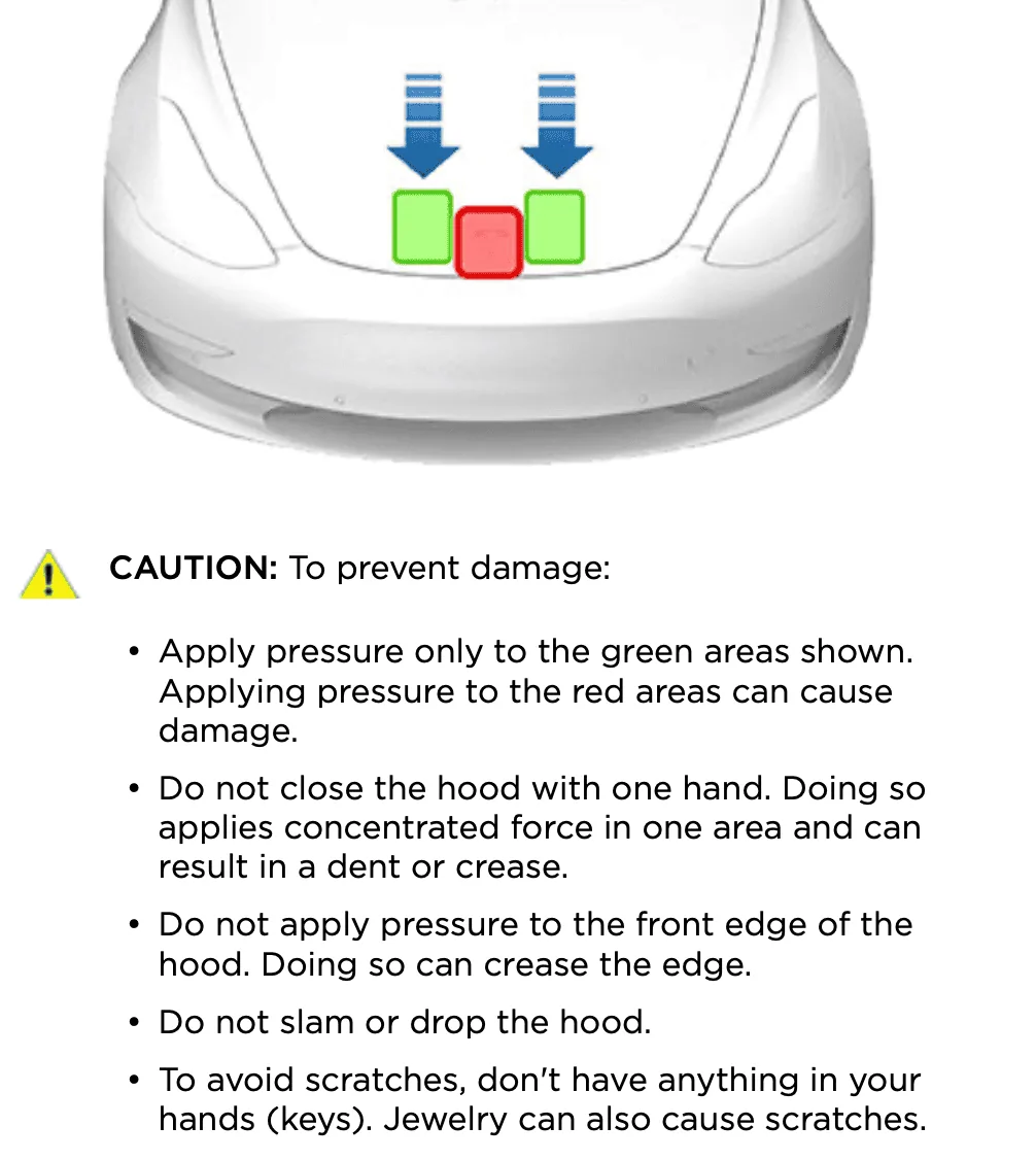Rivian R1T R1S Warning: Do not close your frunk by hand! 1690924629369