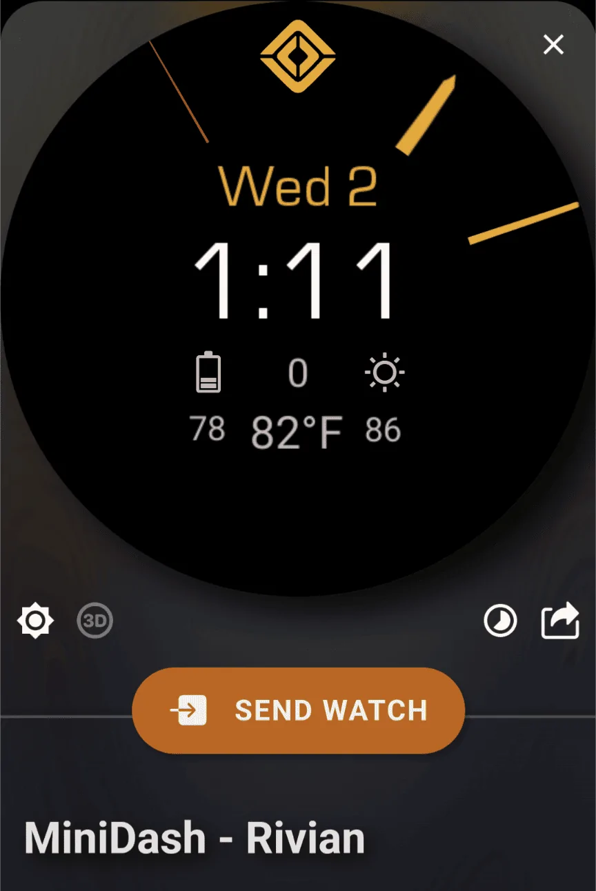 Rivian R1T R1S Rivian Watch Face Screenshot_20230802-131156
