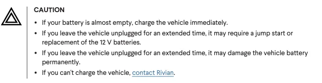 Rivian R1T R1S More 12V Problems - Always Keep Your R1T Plugged 1691079764286