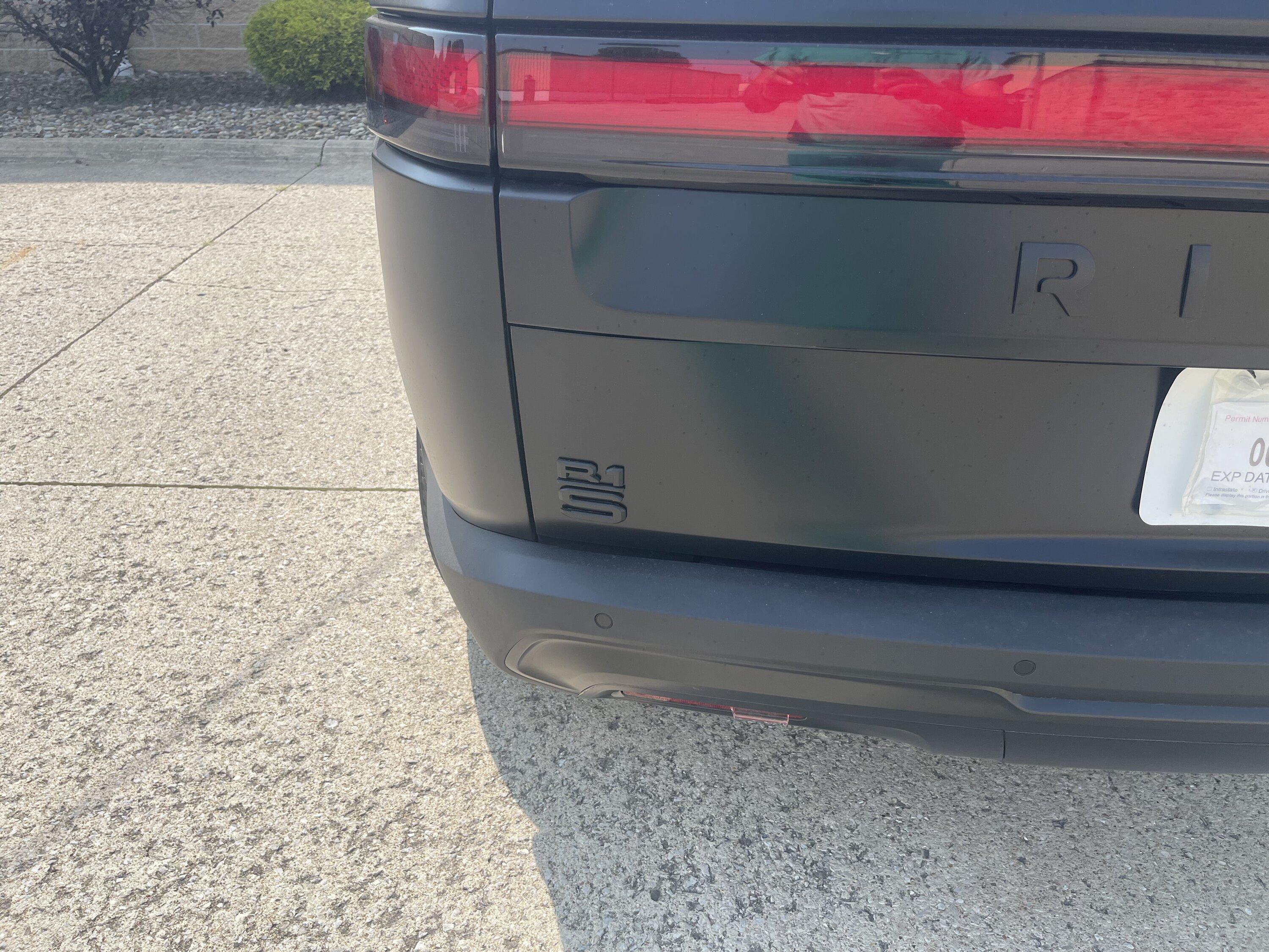 Rivian R1T R1S Blacked Out Stealth Wrapped Entire R1S IMG_3532