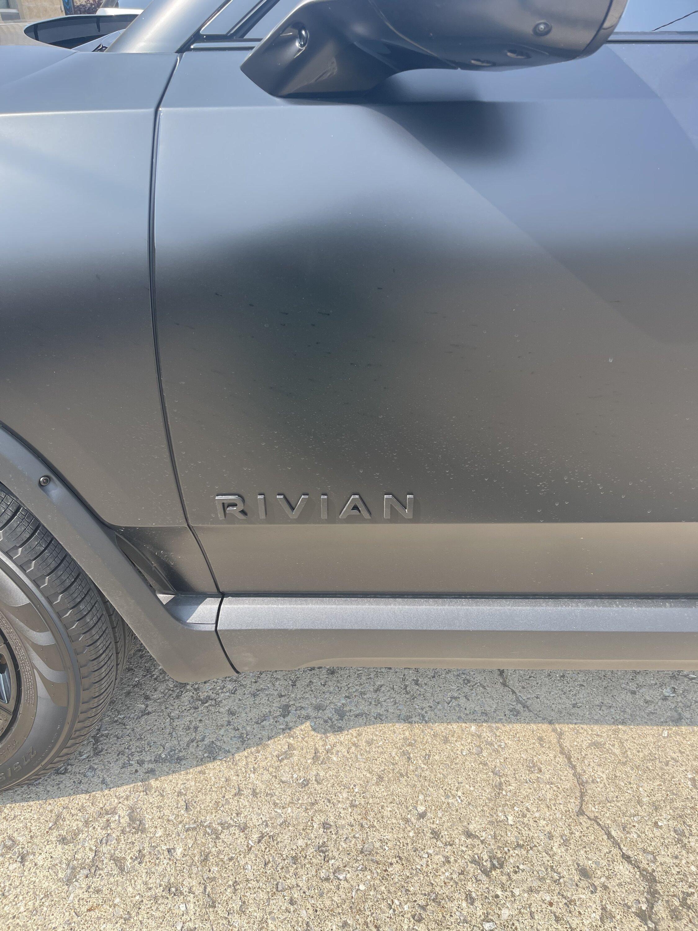Rivian R1T R1S Blacked Out Stealth Wrapped Entire R1S IMG_3528