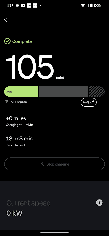Rivian R1T R1S Charging stopping early - before set limit 1691176987243